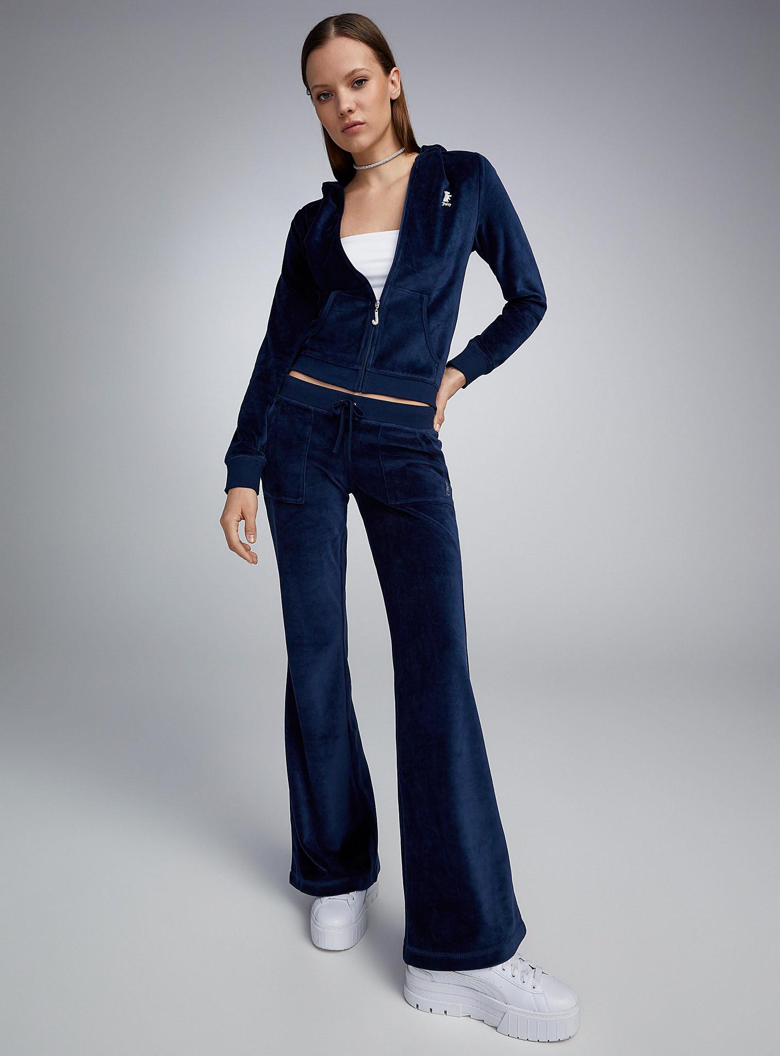 Juicy Couture Midnight Blue Flared Velvet Pant