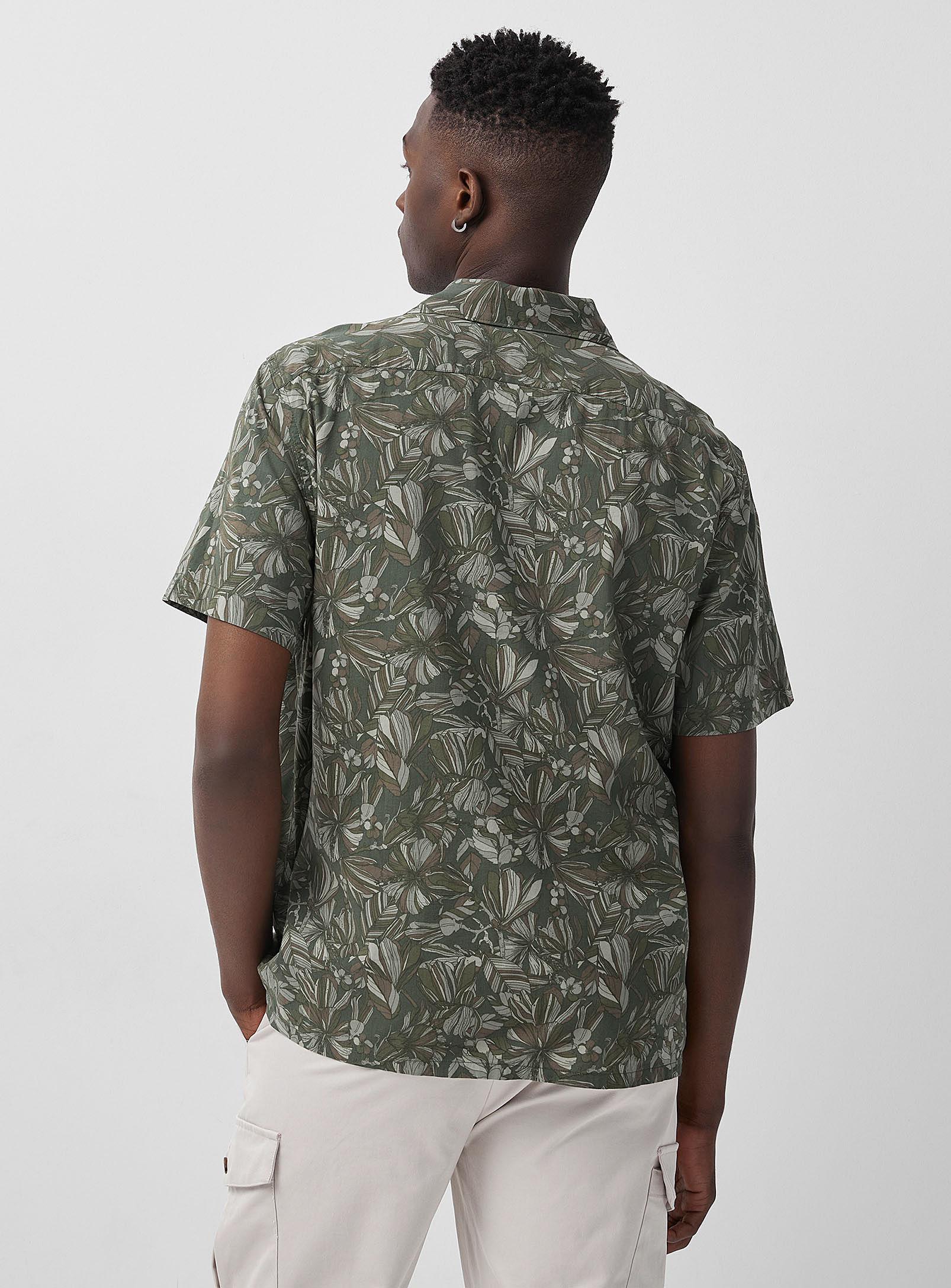 Floral Camo Camp Shirt in Green for Men 