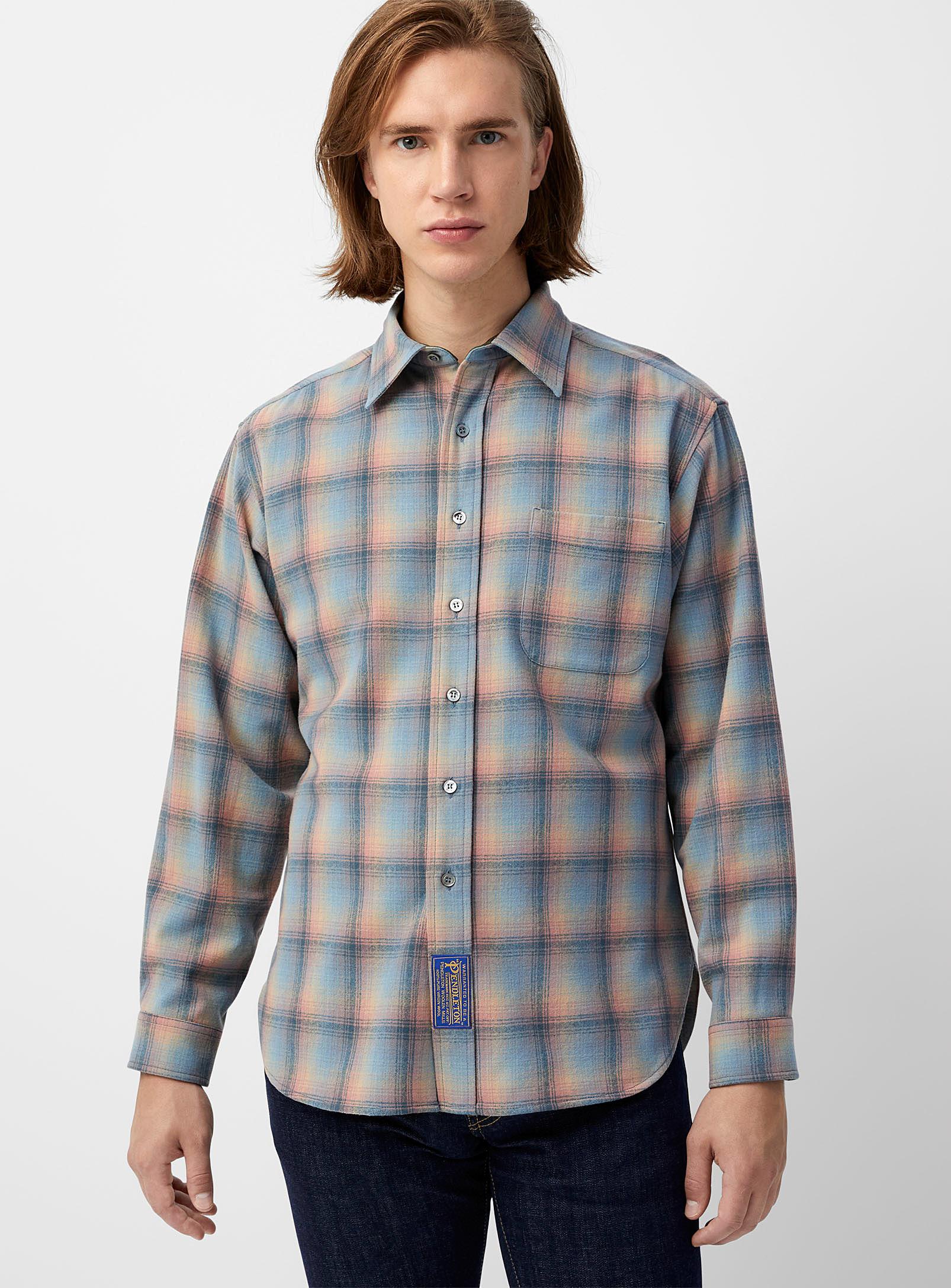 Maison Margiela Pendleton Checked Wool Shirt in Blue for Men | Lyst