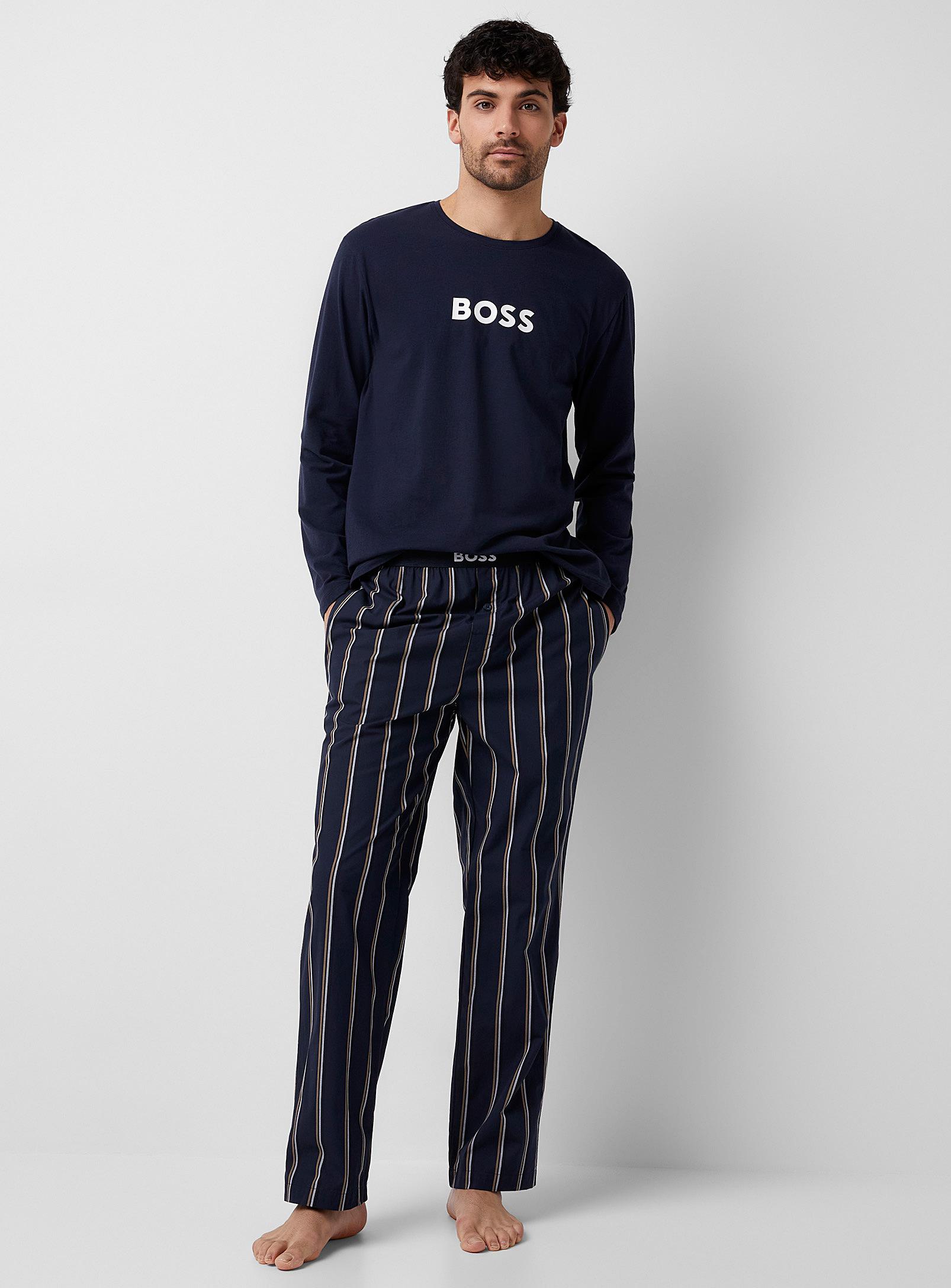 BOSS by HUGO BOSS Dark Stripe Pyjama Set in Black for Men | Lyst