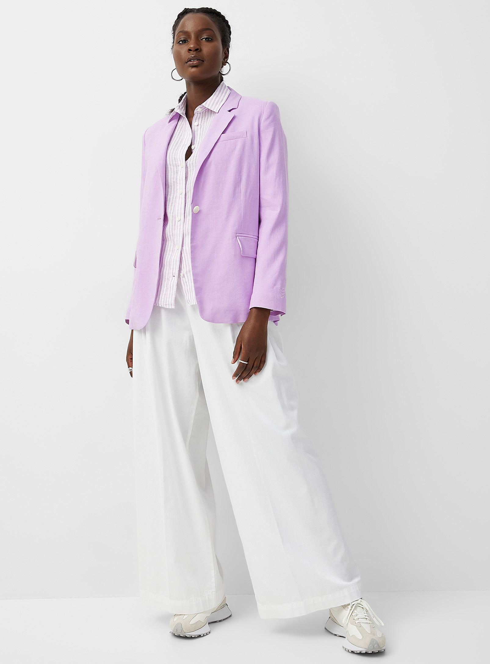 GANT Lilac Linen Blazer in Mauve 