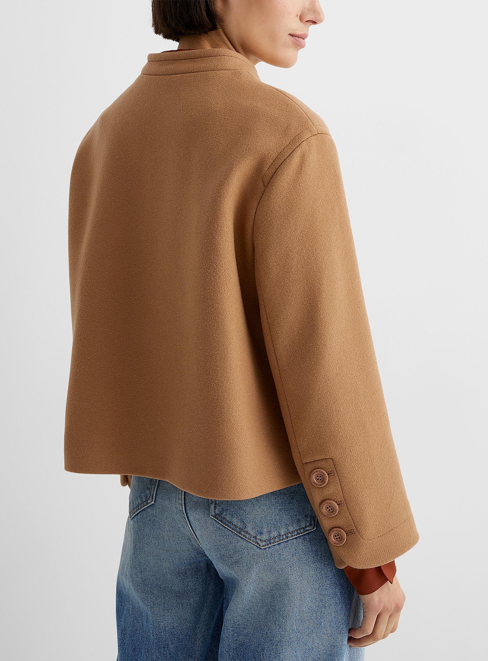 See By Chloé Single Button Cropped Jacket in Brown | Lyst