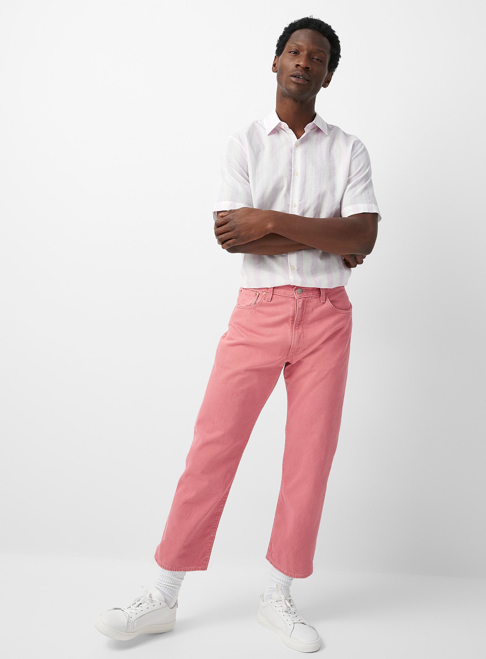 Levi's Pink Denim 551 Jean Straight Fit for Men | Lyst