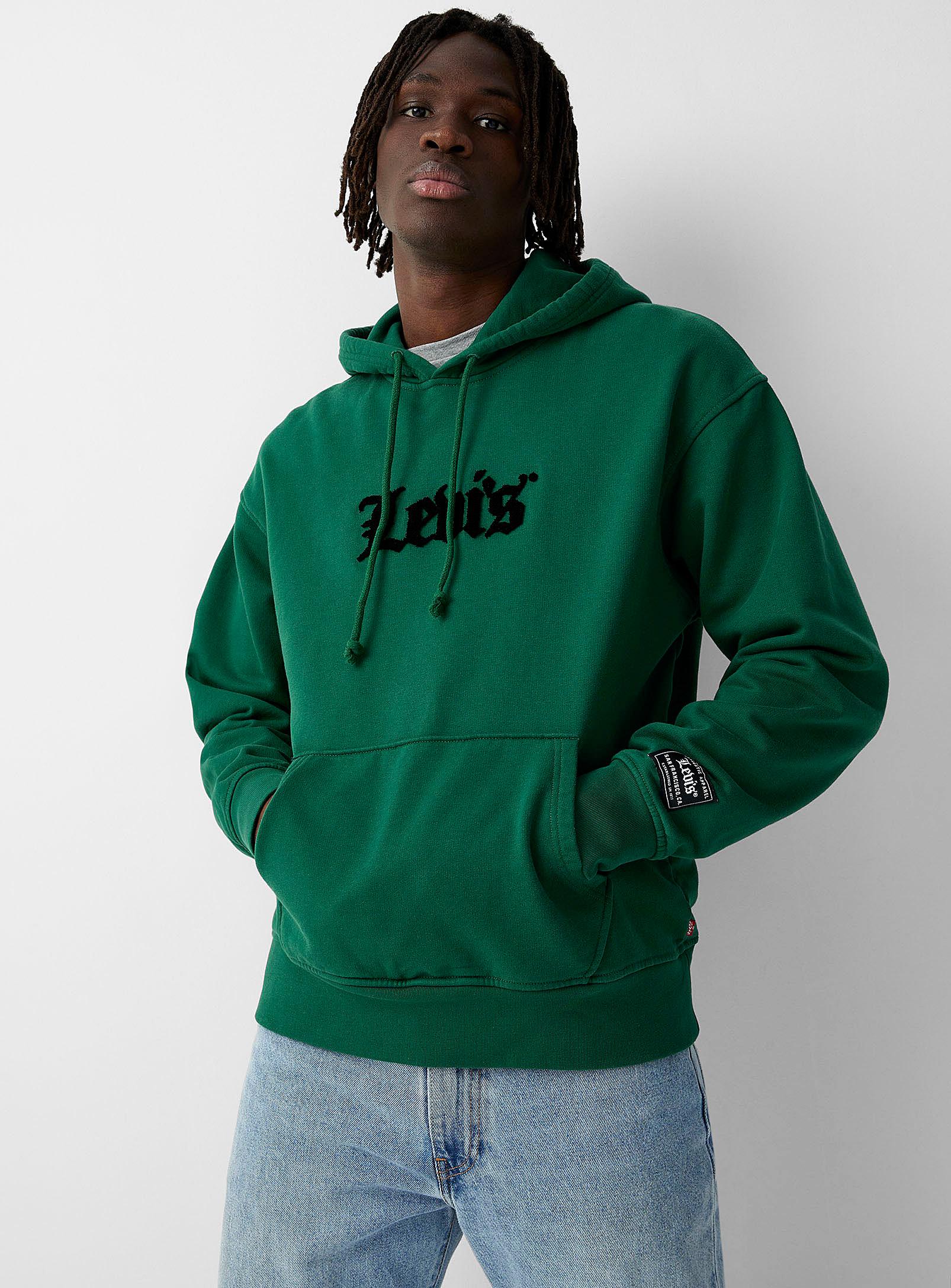 Levi's Velvety Logo Hoodie in Green for Men | Lyst