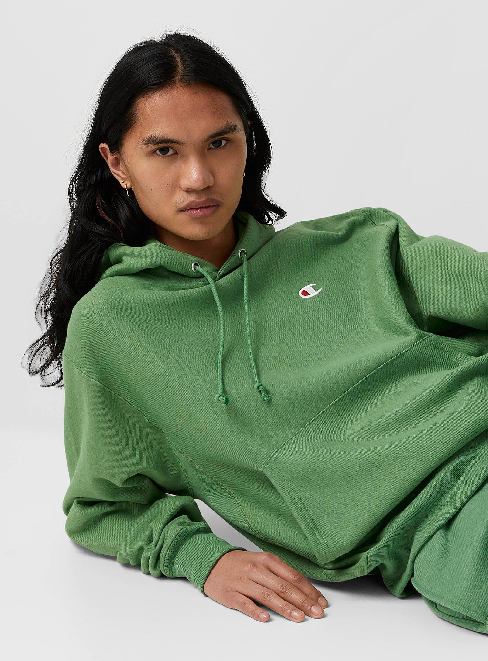 Champion C Logo Reverse Weave Hoodie in Green for Men | Lyst