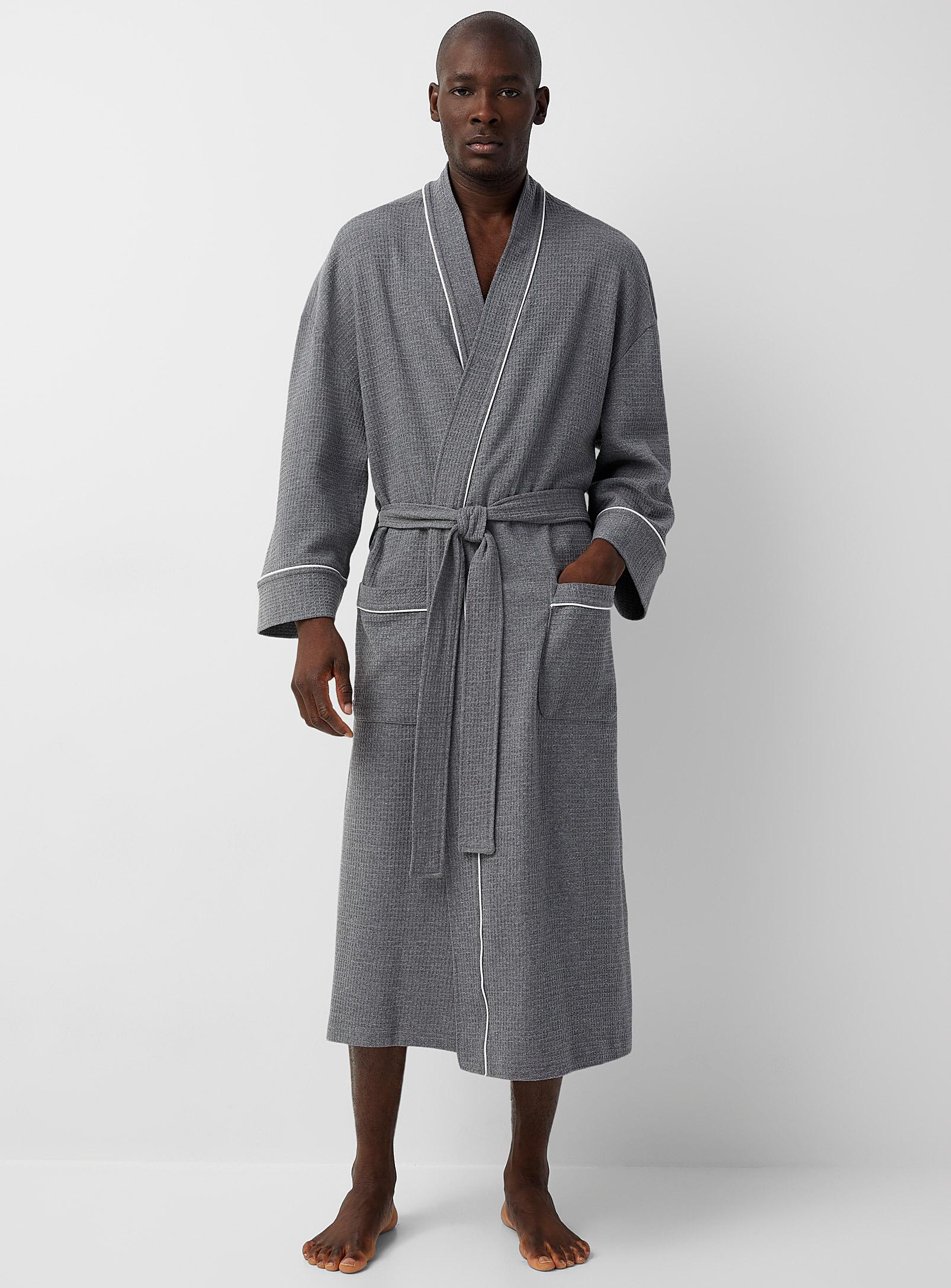 Piped waffle robe, Majestic, Shop Men's Bathrobes Online