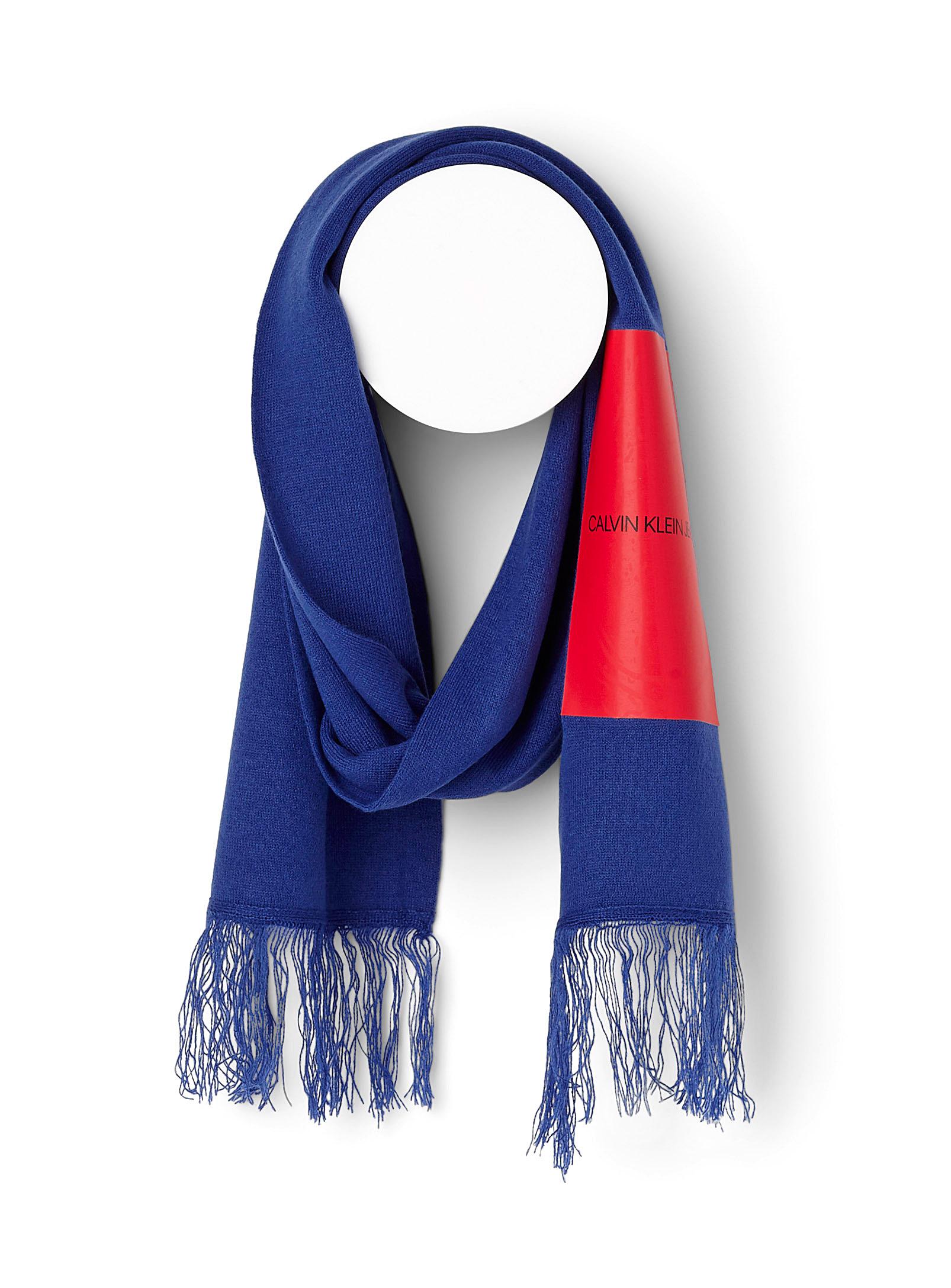 Calvin Klein Denim Coated Logo Scarf in Marine Blue (Blue) for Men Lyst