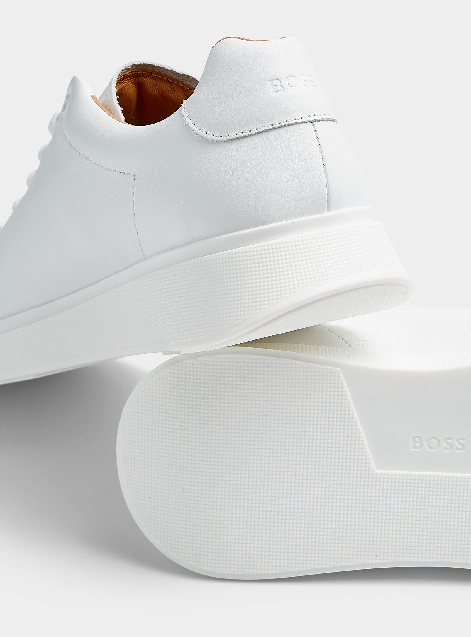 BOSS by HUGO Sleek Leather Sneaker Men in White for Men | Lyst