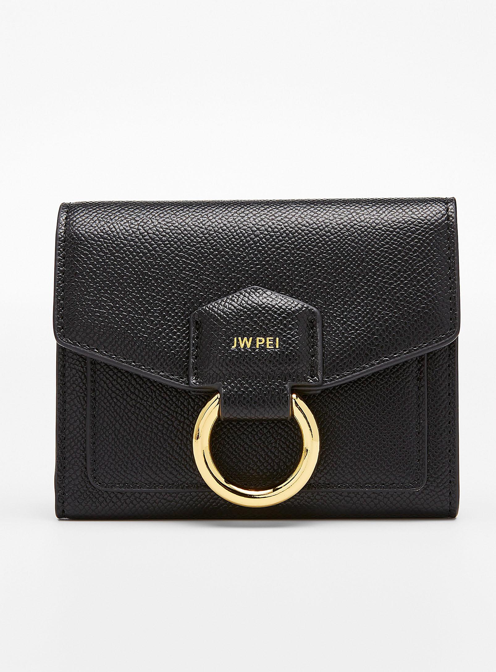 JW PEI Stella Grained Flap Wallet in Black | Lyst