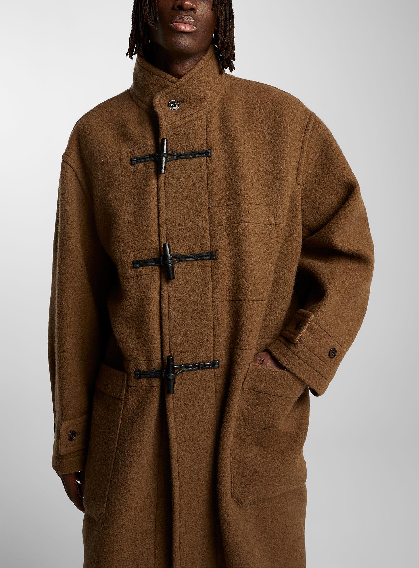 Lemaire Virgin Wool Duffle Coat in Brown for Men | Lyst