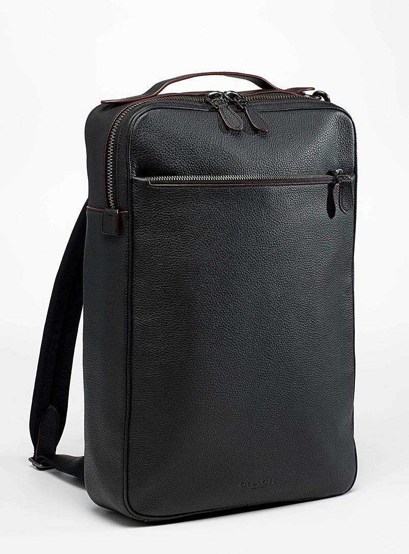 COACH Leather Metropolitan Soft Convertible Backpack in qb/Black 