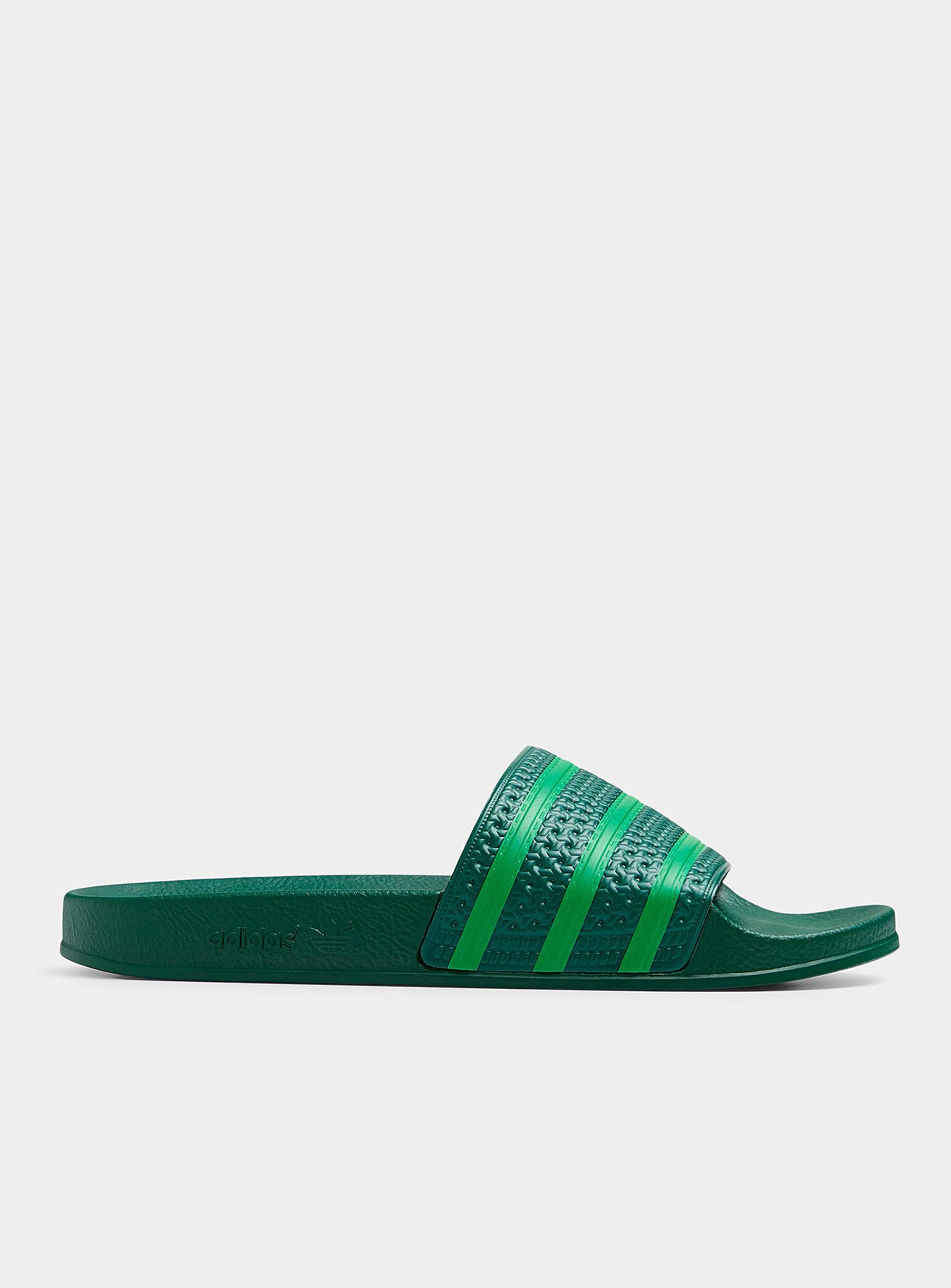 adidas Originals Dark Green Adilette Slides Men for Men | Lyst