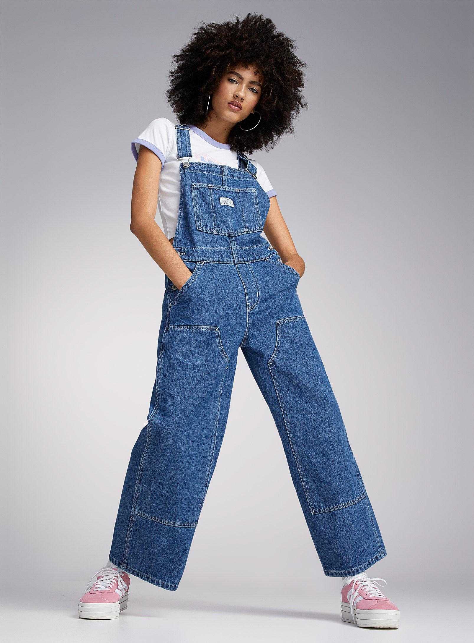 Levi's Faded Denim Loose Workwear Overalls in Blue | Lyst
