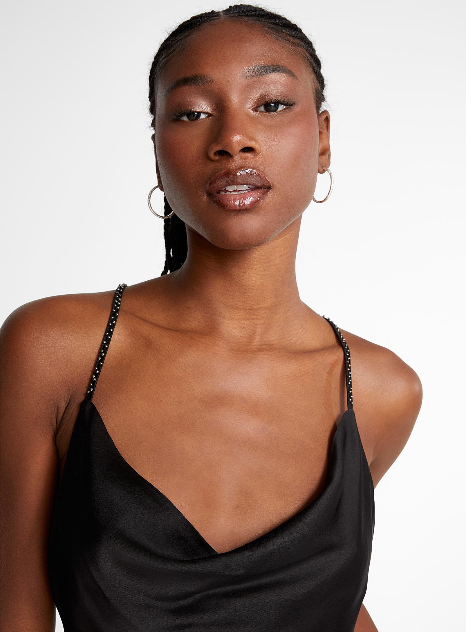 Cowl-neck black satiny cami, Scotch & Soda