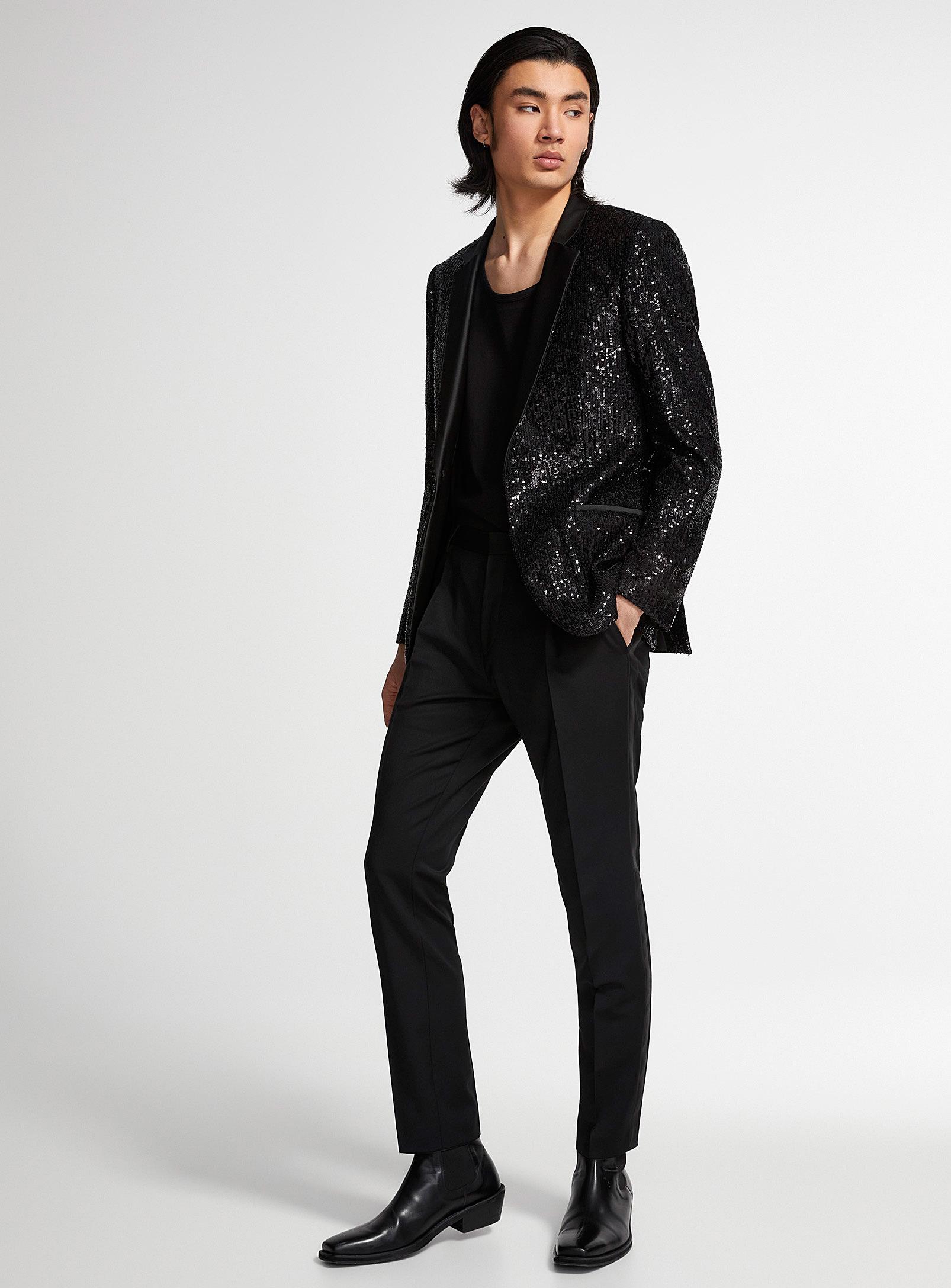 Black sequin outlet tuxedo jacket