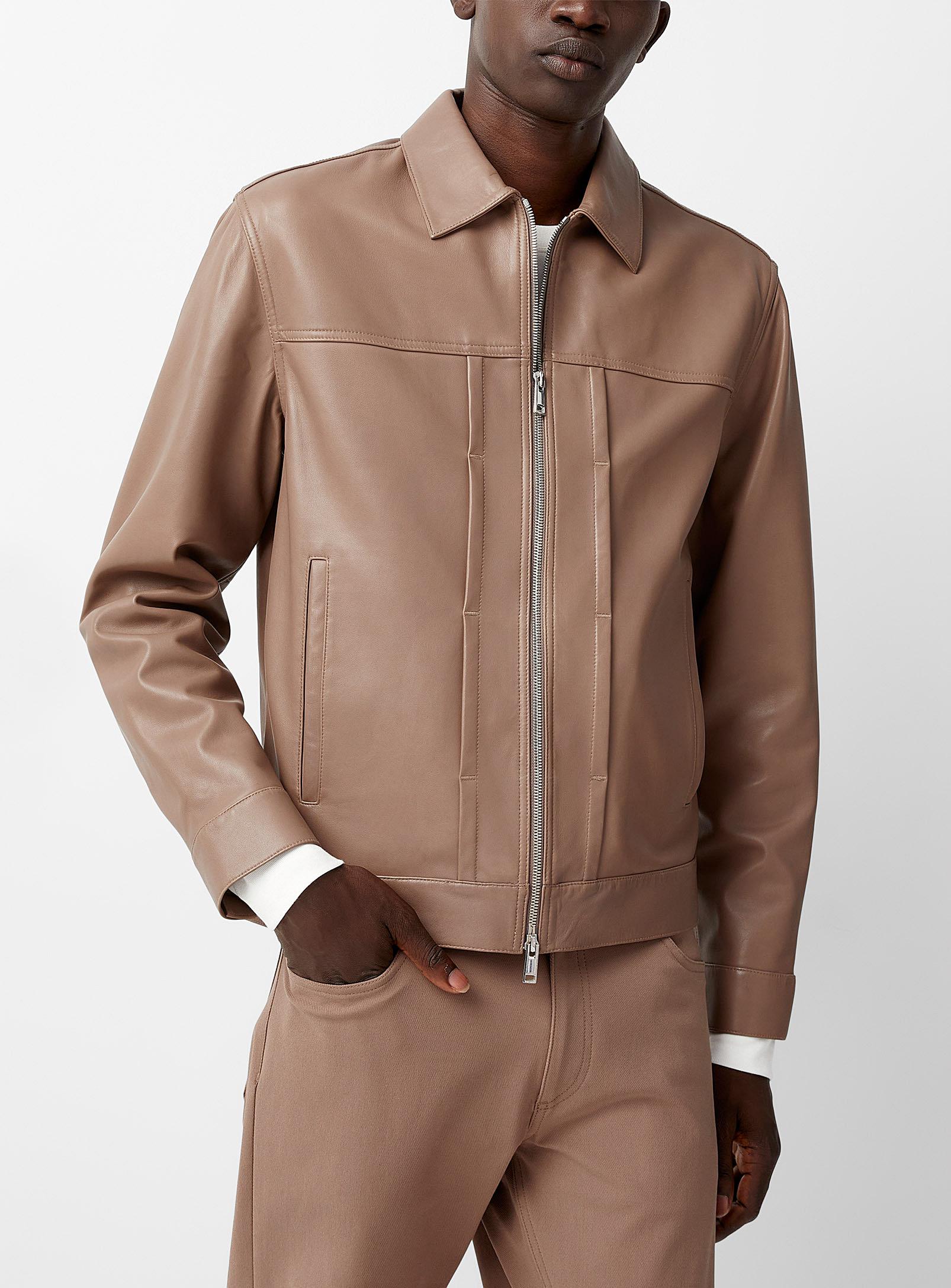 Theory Leather Varsity Jacket