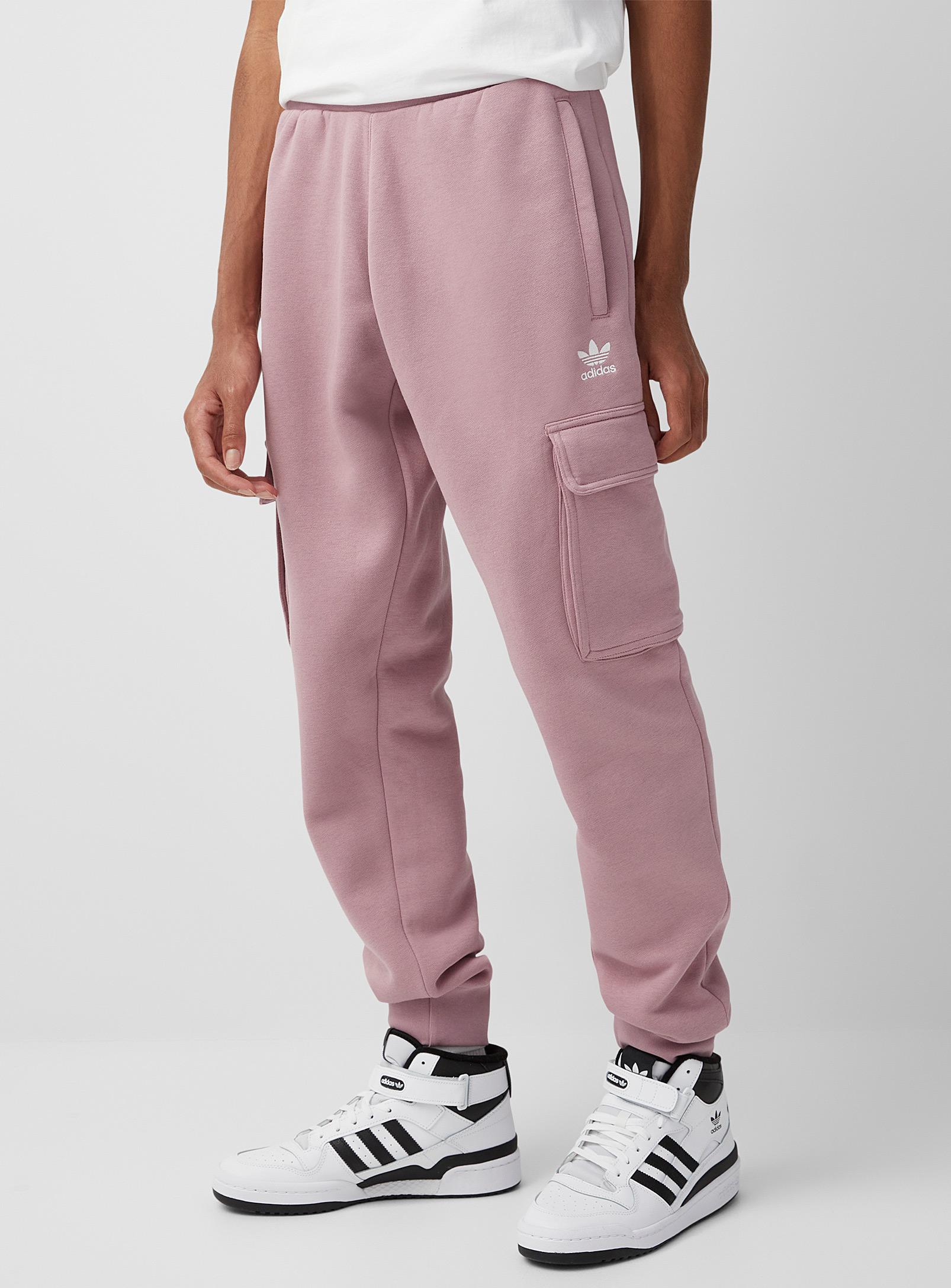 adidas Originals Fleece Cargo joggers Tapered Slim Fit in Pink for Men |  Lyst Canada