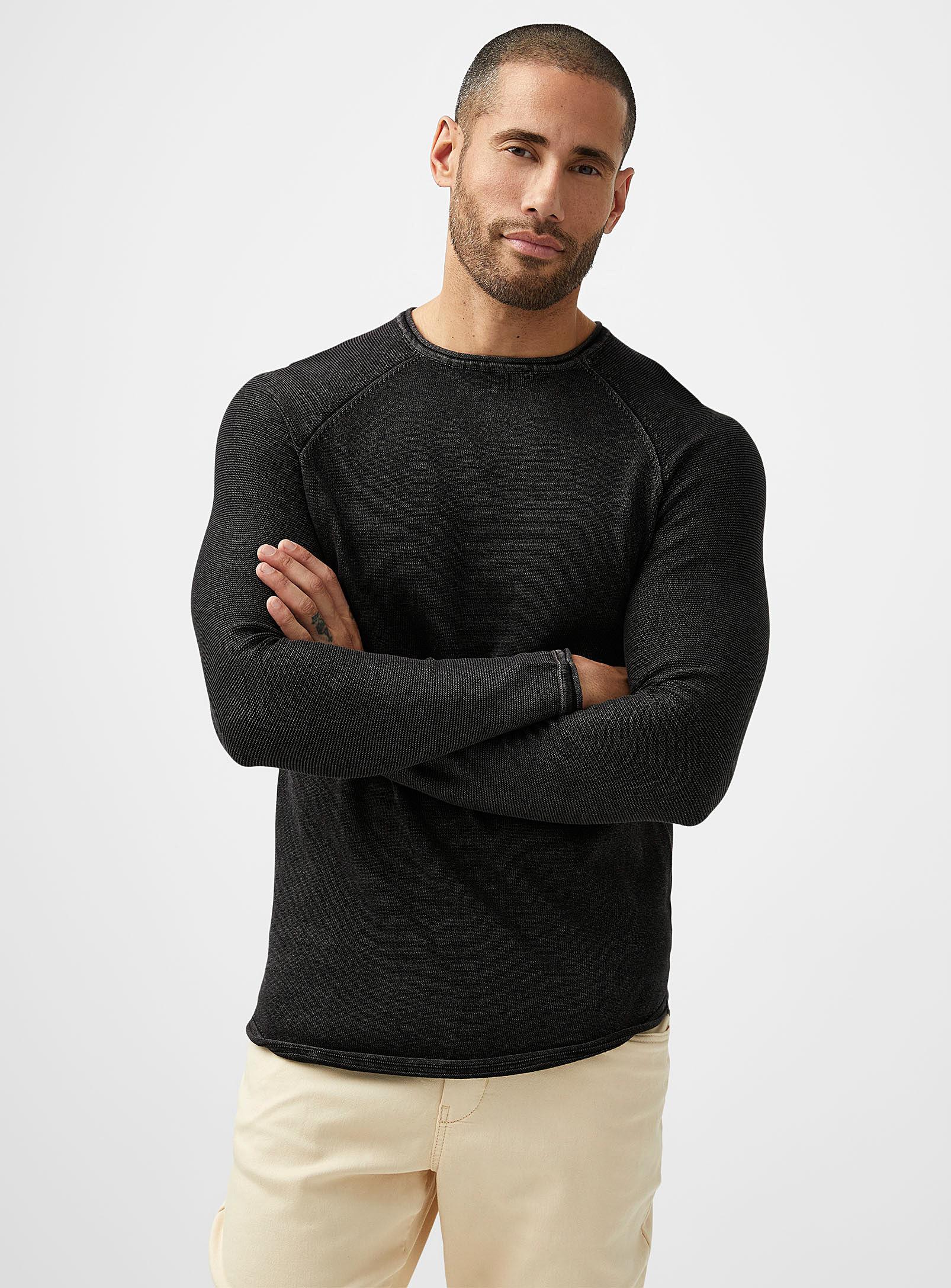 Only & Sons Faded Knit Raglan Sweater in Black for Men - Lyst