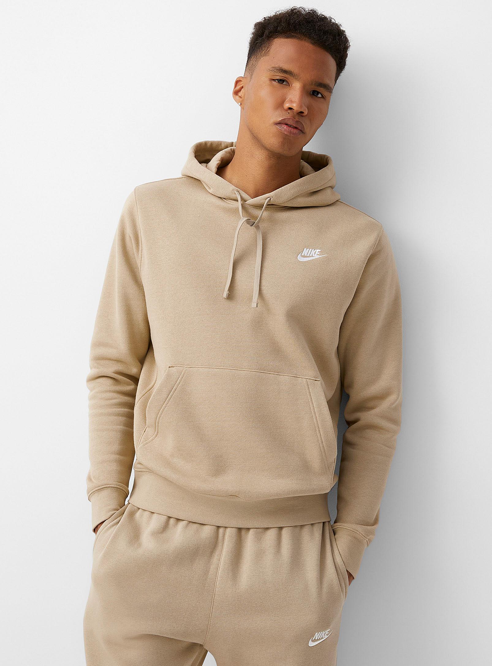 Nike Embroidered Swoosh Hoodie in Natural for Men