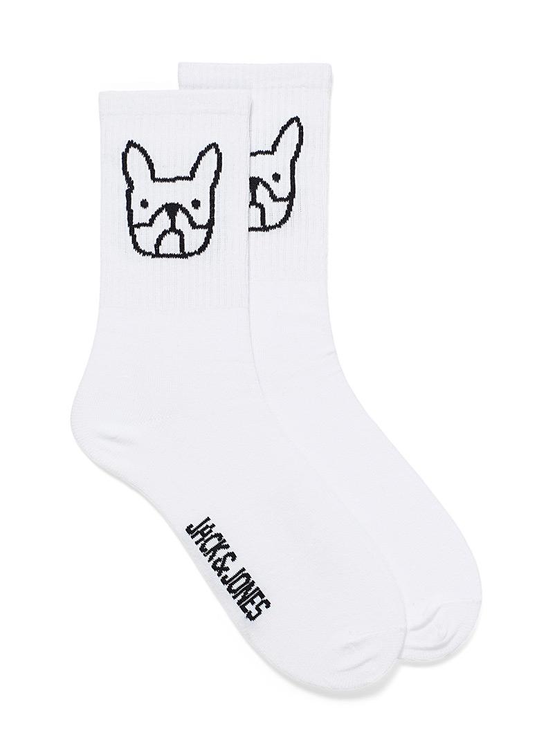 Jack & Jones Cotton French Bulldog Ribbed Socks in White for Men - Lyst