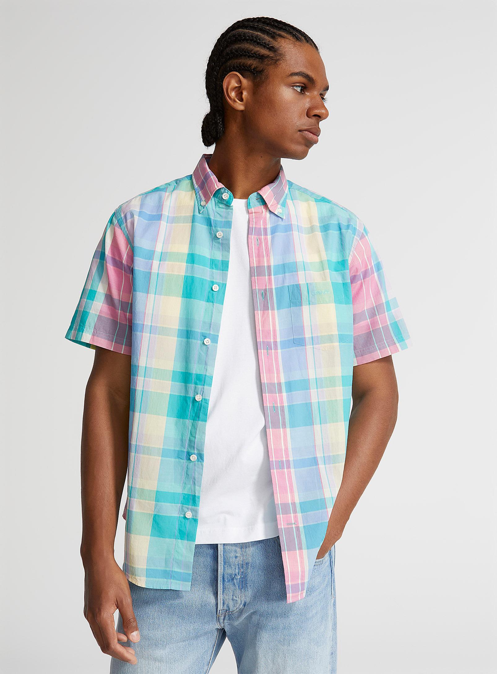 GANT Summer Check Shirt Untucked Fit in Blue for Men | Lyst