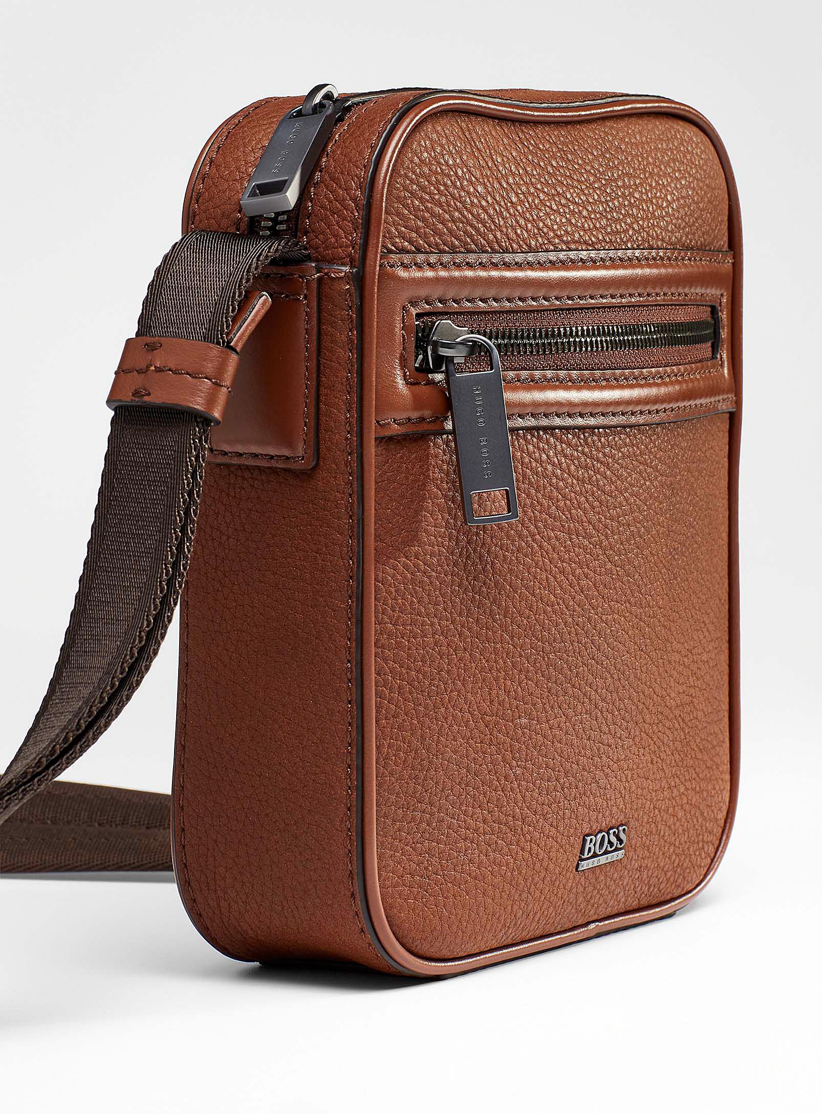 BOSS by HUGO BOSS Helios Leather Shoulder Bag in Brown for Men | Lyst