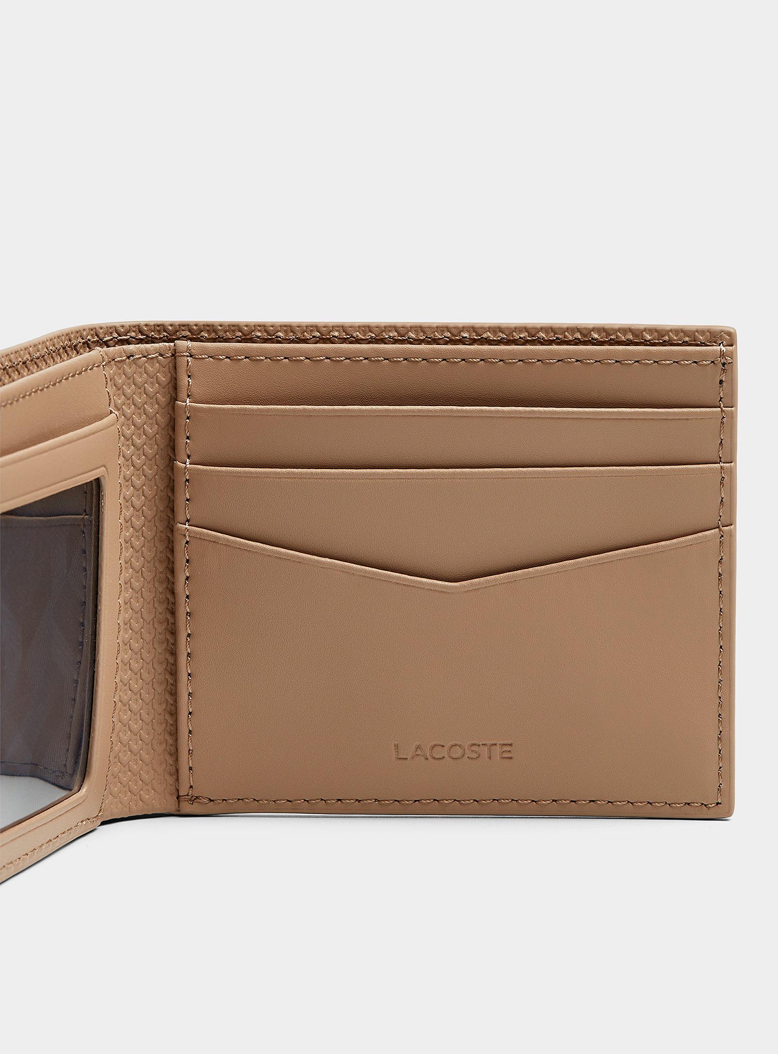 Lacoste Textured Cream Leather Wallet in Natural for Men | Lyst