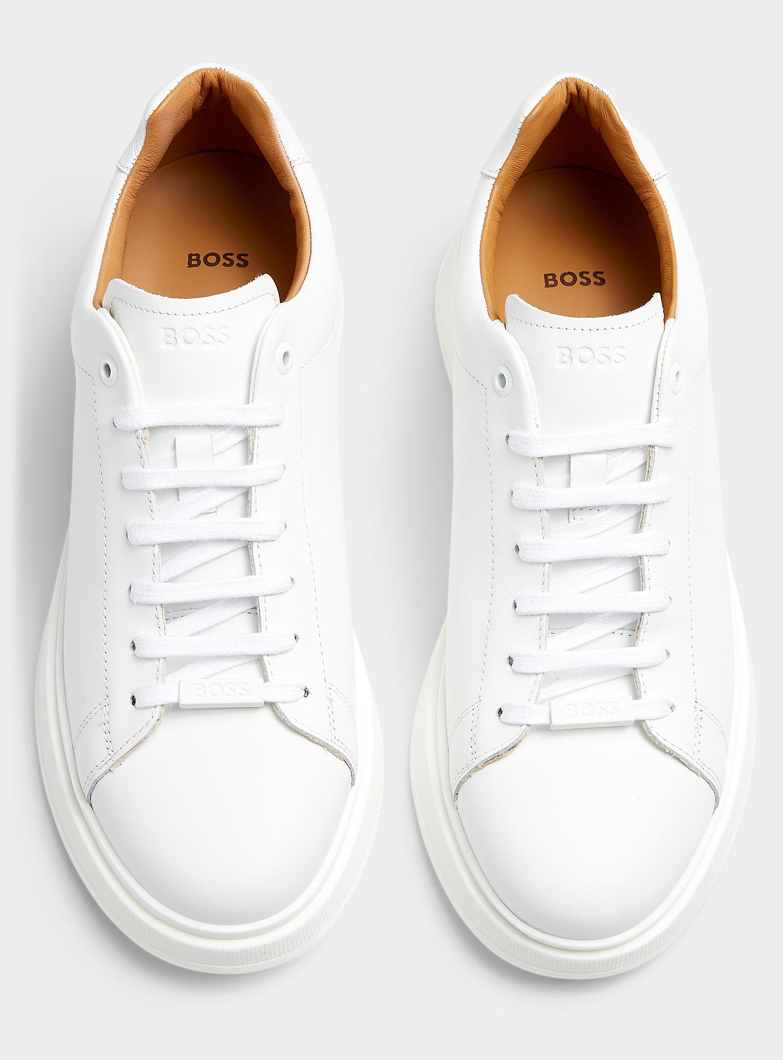 BOSS by HUGO BOSS Sleek Leather Sneaker Men in White for Men | Lyst