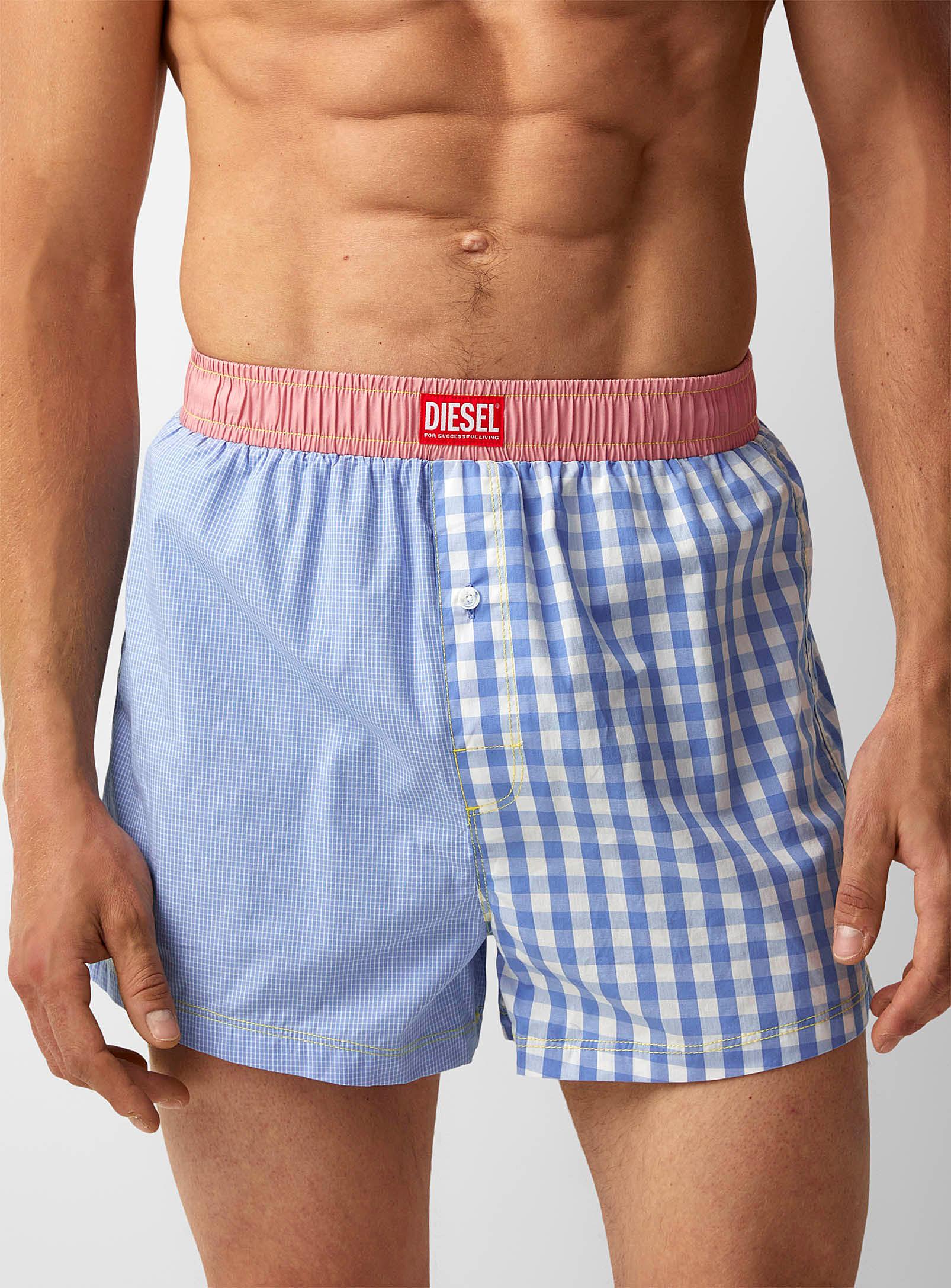 DIESEL Double Gingham Loose Boxer in Blue for Men | Lyst
