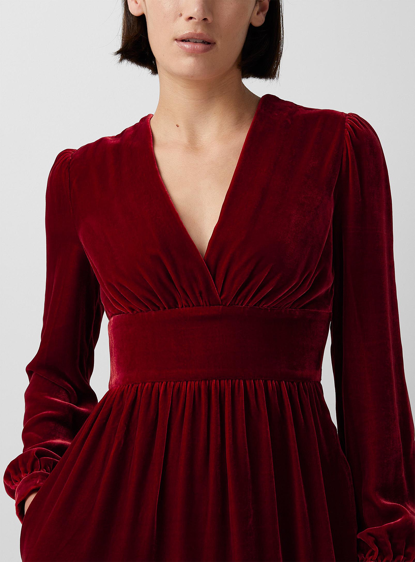 Boutique Moschino Red Velvet Maxi Dress | Lyst