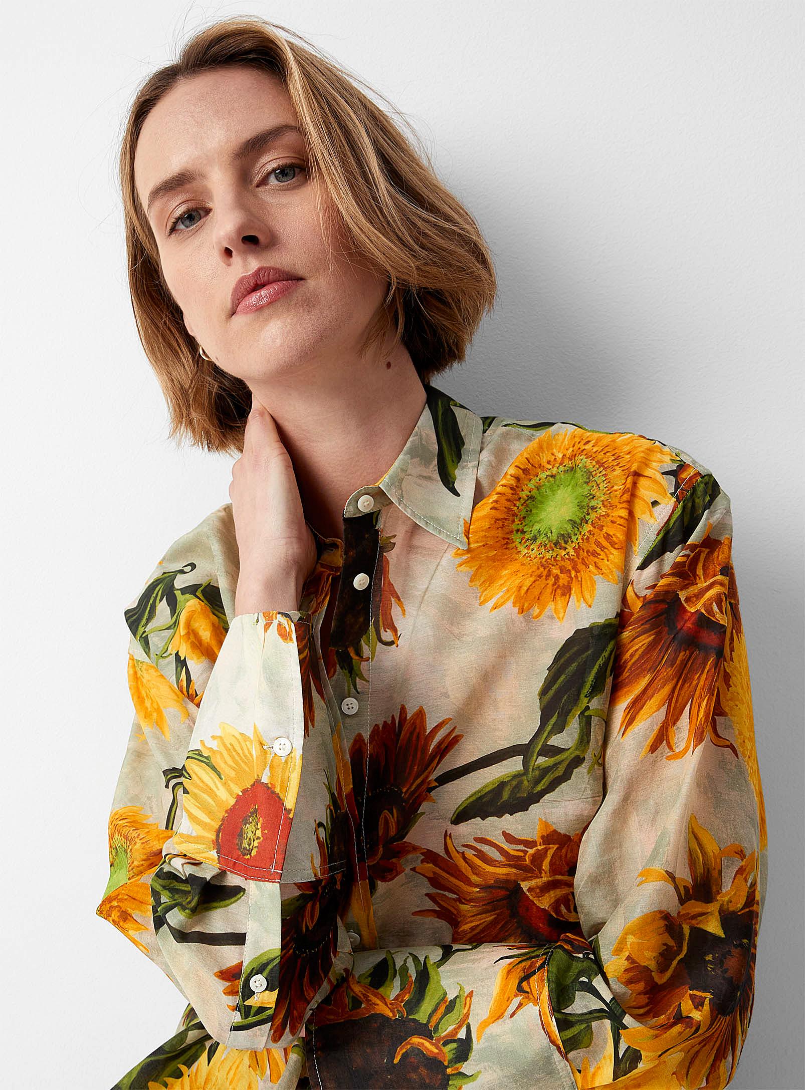 GANT Sunflower Garden Silk Shirt in Gray | Lyst