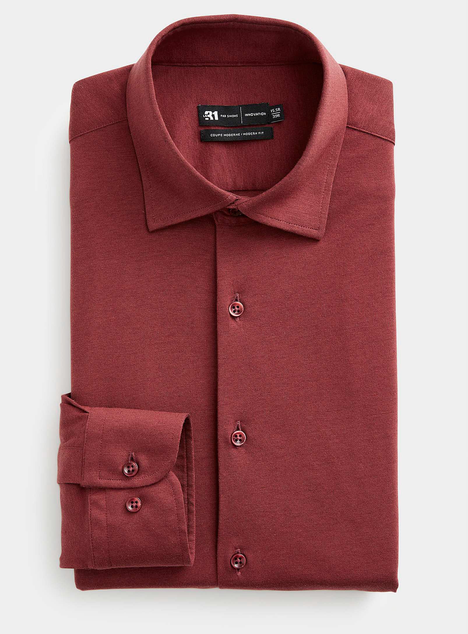 Le 31 Fluid Jersey Knit Shirt Modern Fit in Red for Men | Lyst
