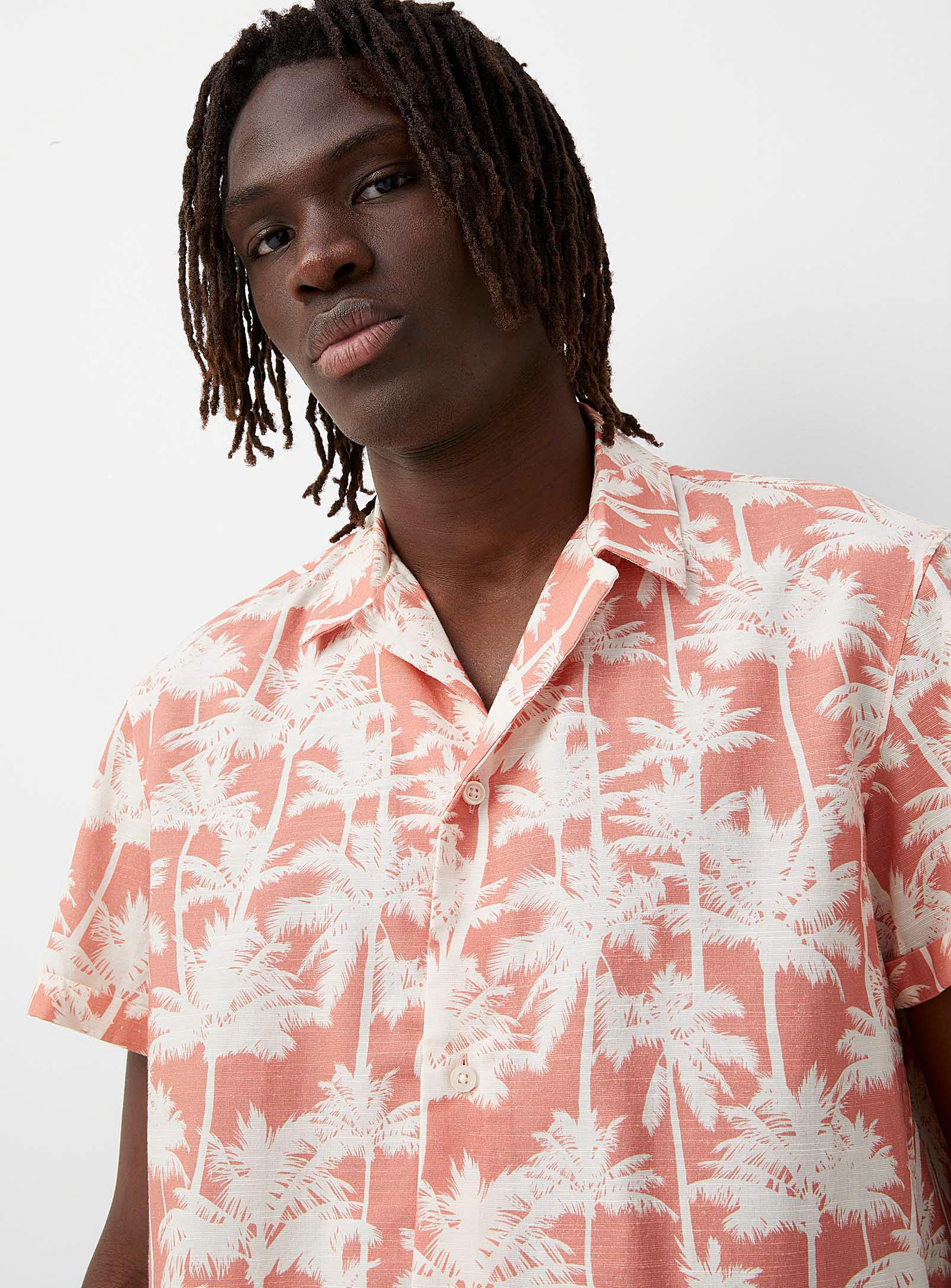 DRYKORN Palm Tree Cabana Shirt in Orange for Men | Lyst
