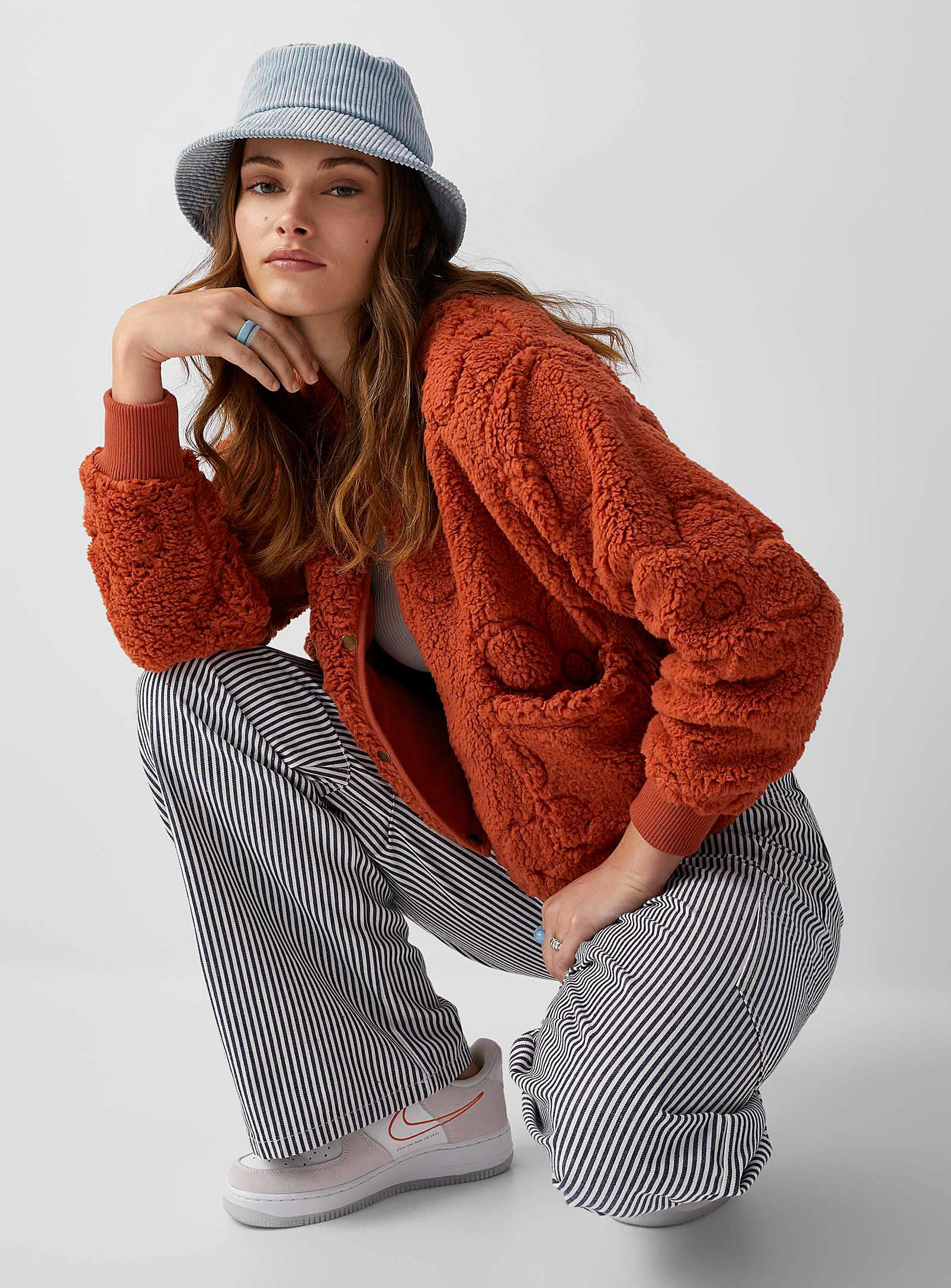 Billabong Flower Plush Jacket in Orange | Lyst