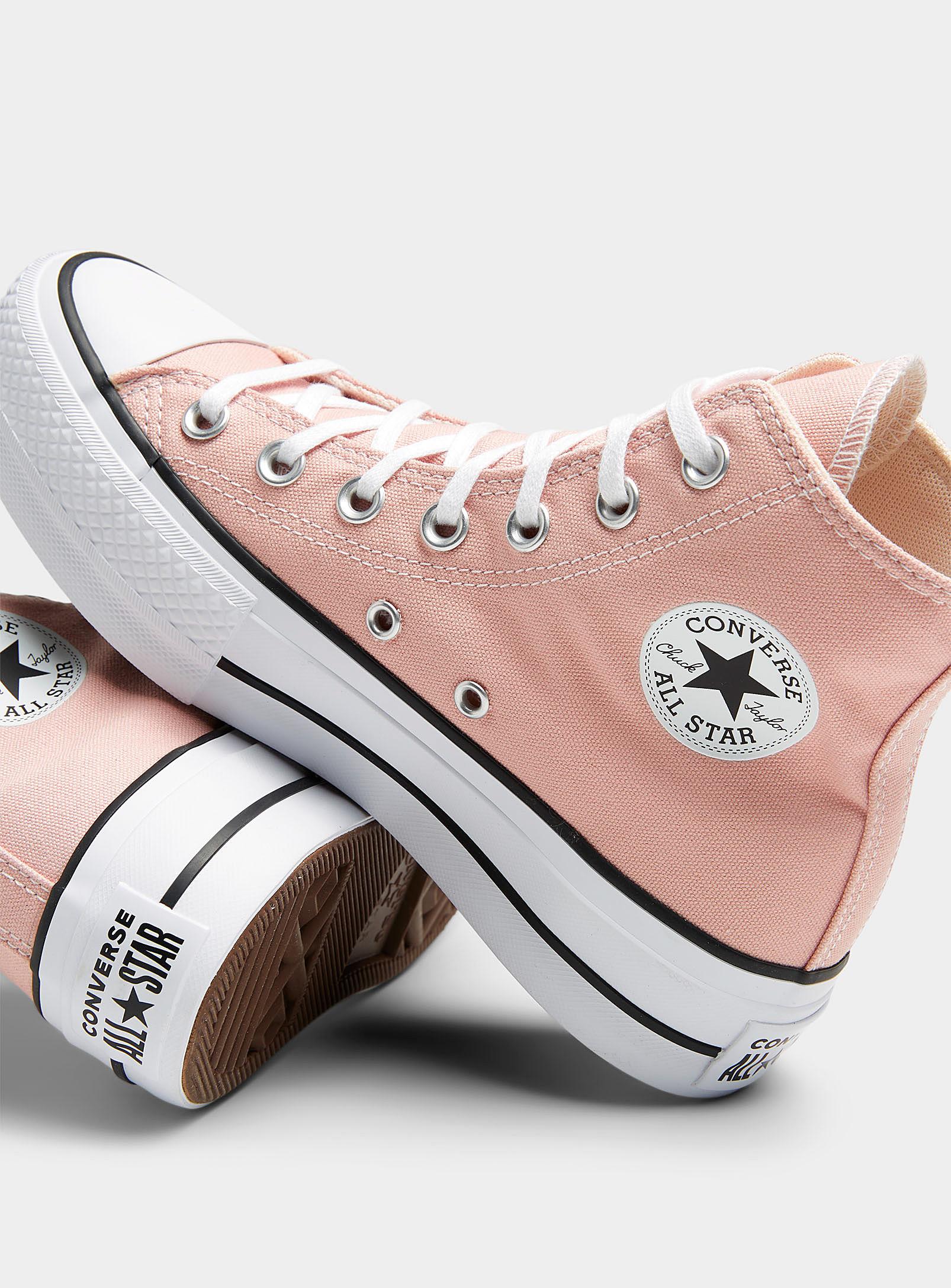Converse Chuck Taylor All Star High Top Pink Clay Platform Sneakers Women