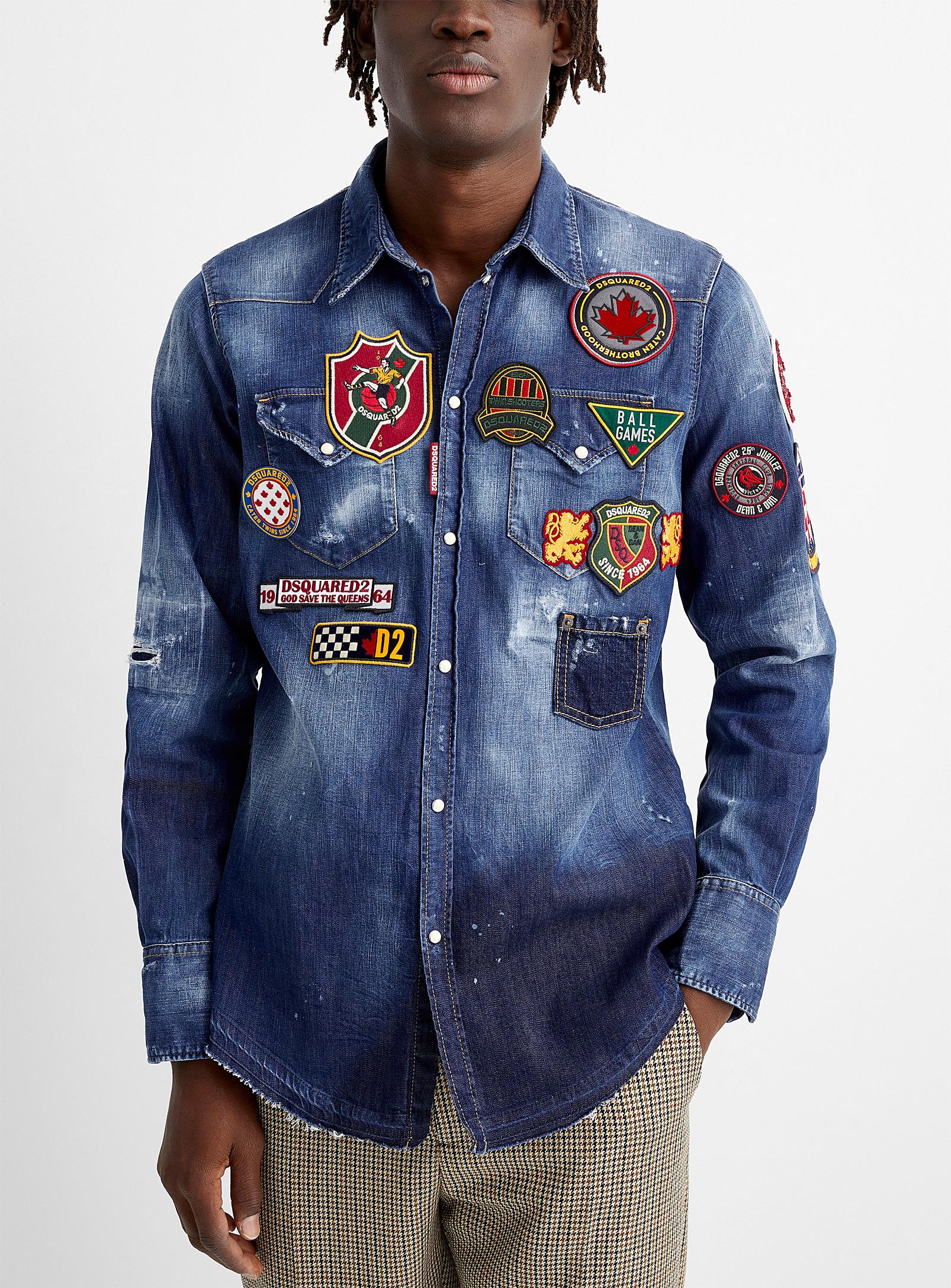 denim shirt with patches