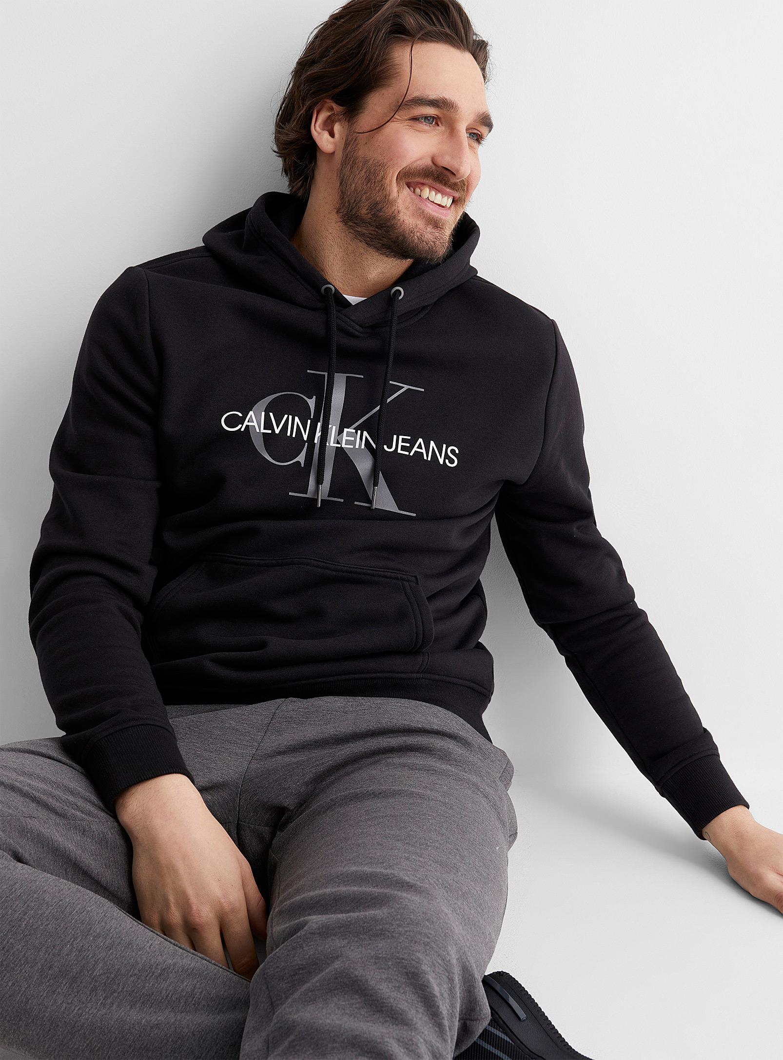 Calvin Klein Denim Ck Logo Hoodie in Black for Men | Lyst