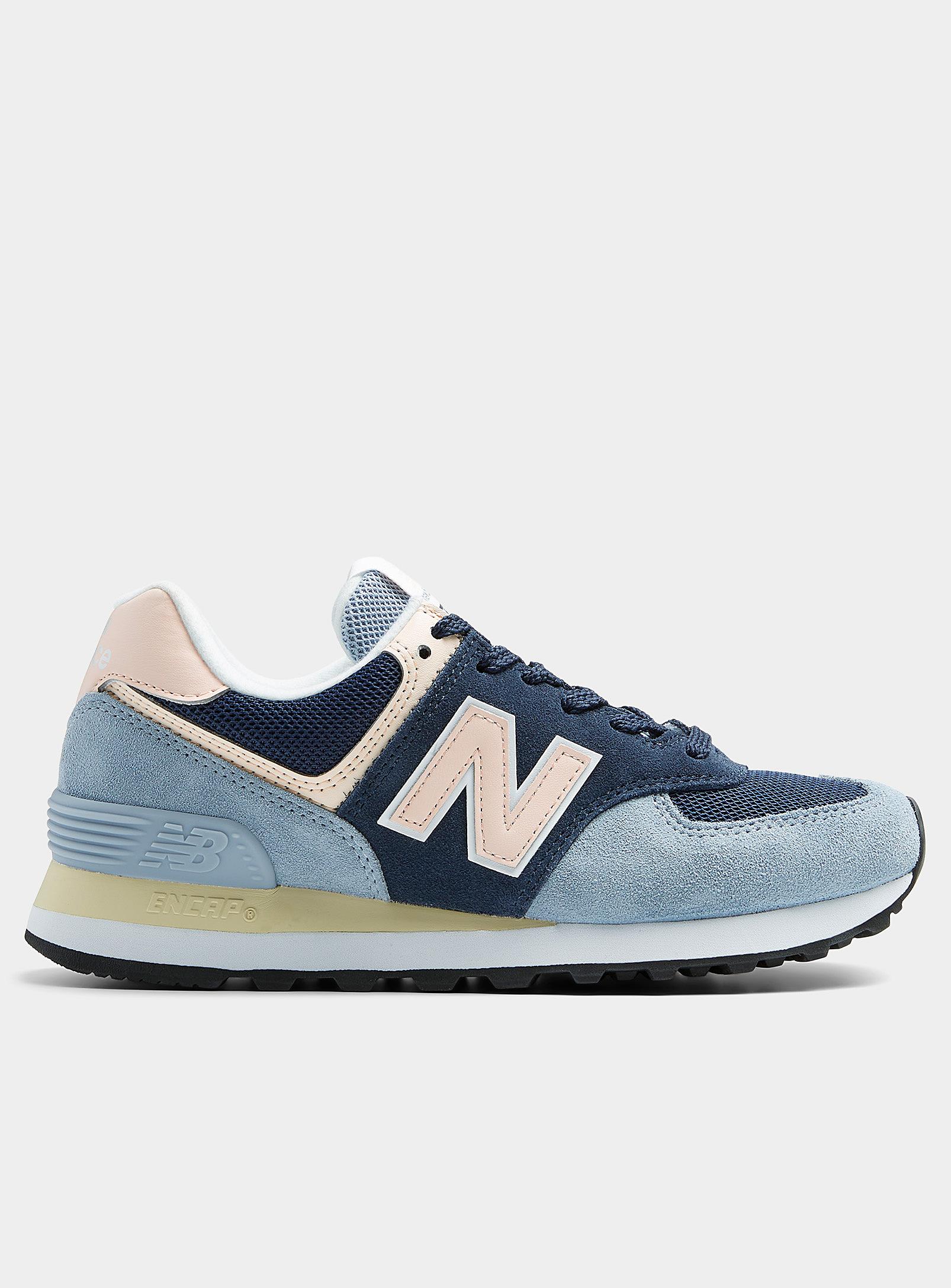 New Balance Blue And Peach 574 Sneakers Women | Lyst