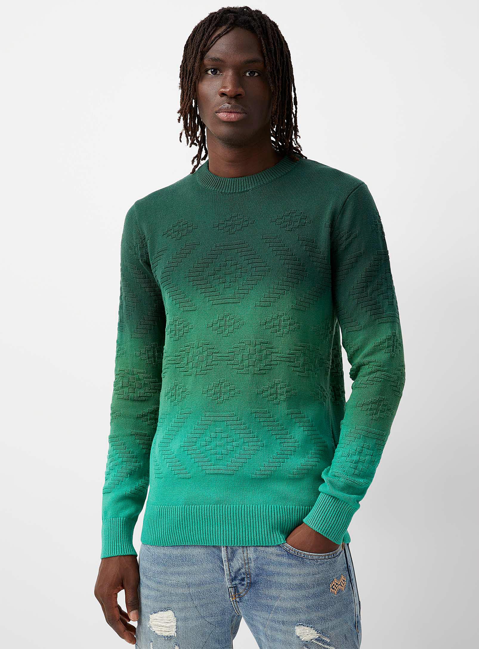 Scotch & Soda Ombré Jacquard Sweater in Green for Men | Lyst