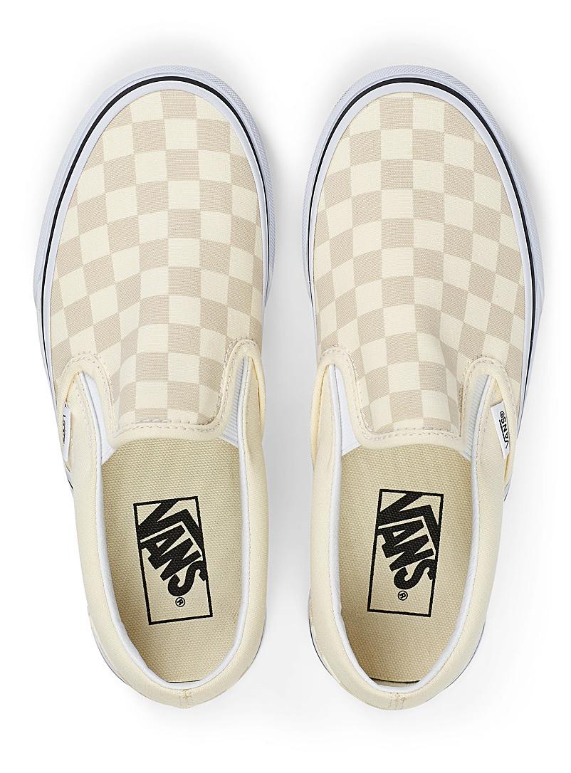 Vans Canvas Checkerboard Classic Beige Slip in Ivory White (White) | Lyst
