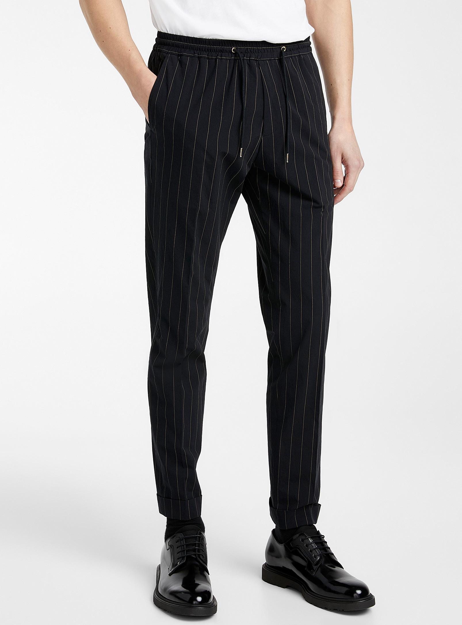 Paul Smith Cotton Pinstripe Pant in Black for Men Lyst