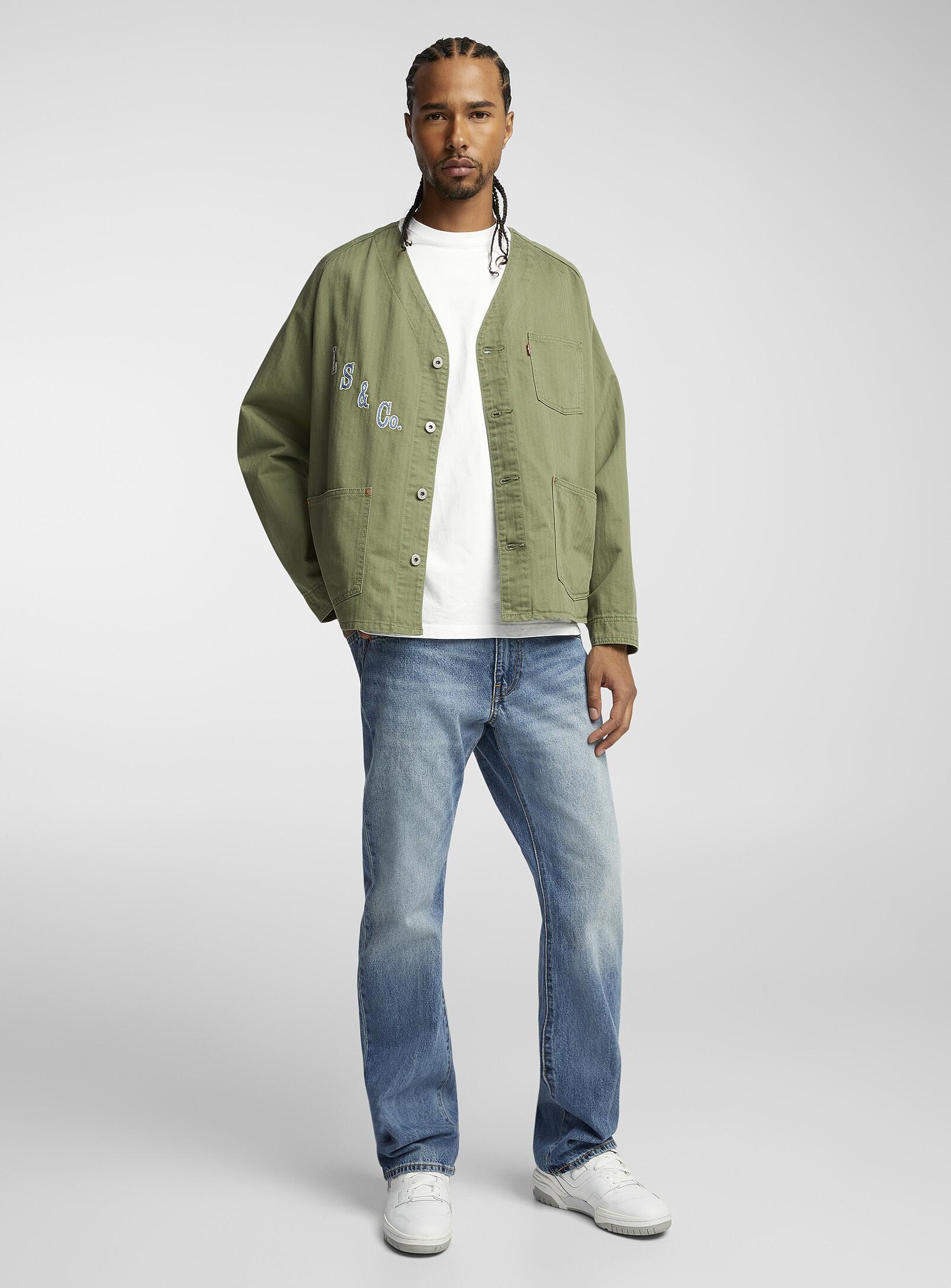 Levi s Embroidered Herringbone Twill Jacket in Green for Men Lyst