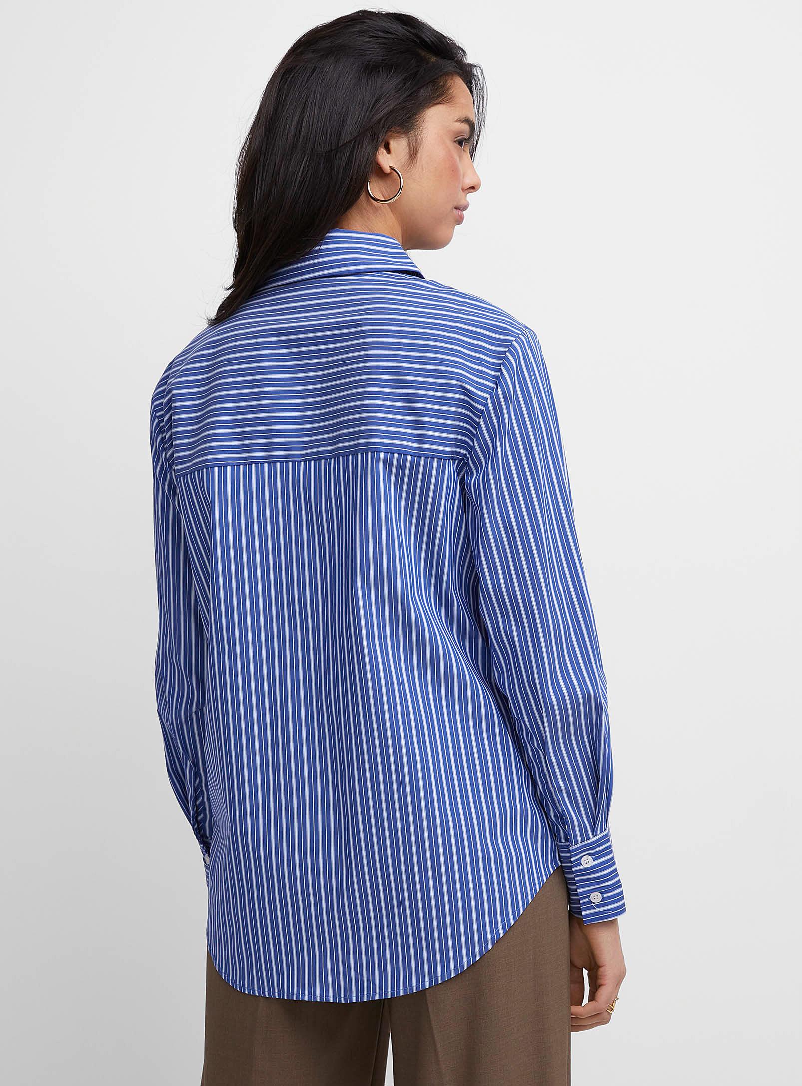 Soft poplin striped loose shirt, Icône