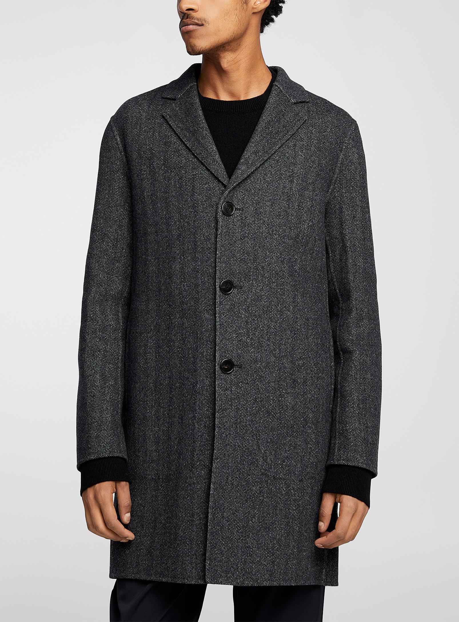 Theory grey wool coat sales