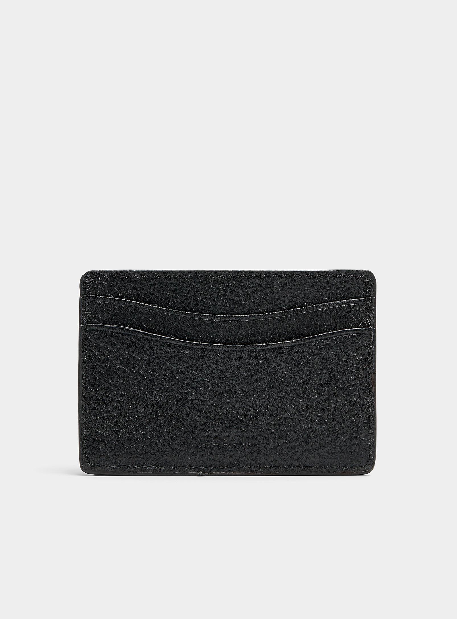 Fossil Anderson Leather Card Holder in Black for Men | Lyst