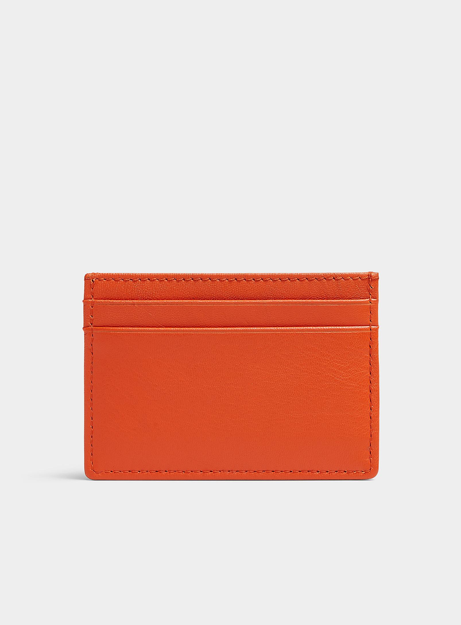 BOSS by HUGO BOSS Orange Emed Logo Leather Card Holder in Red for Men | Lyst