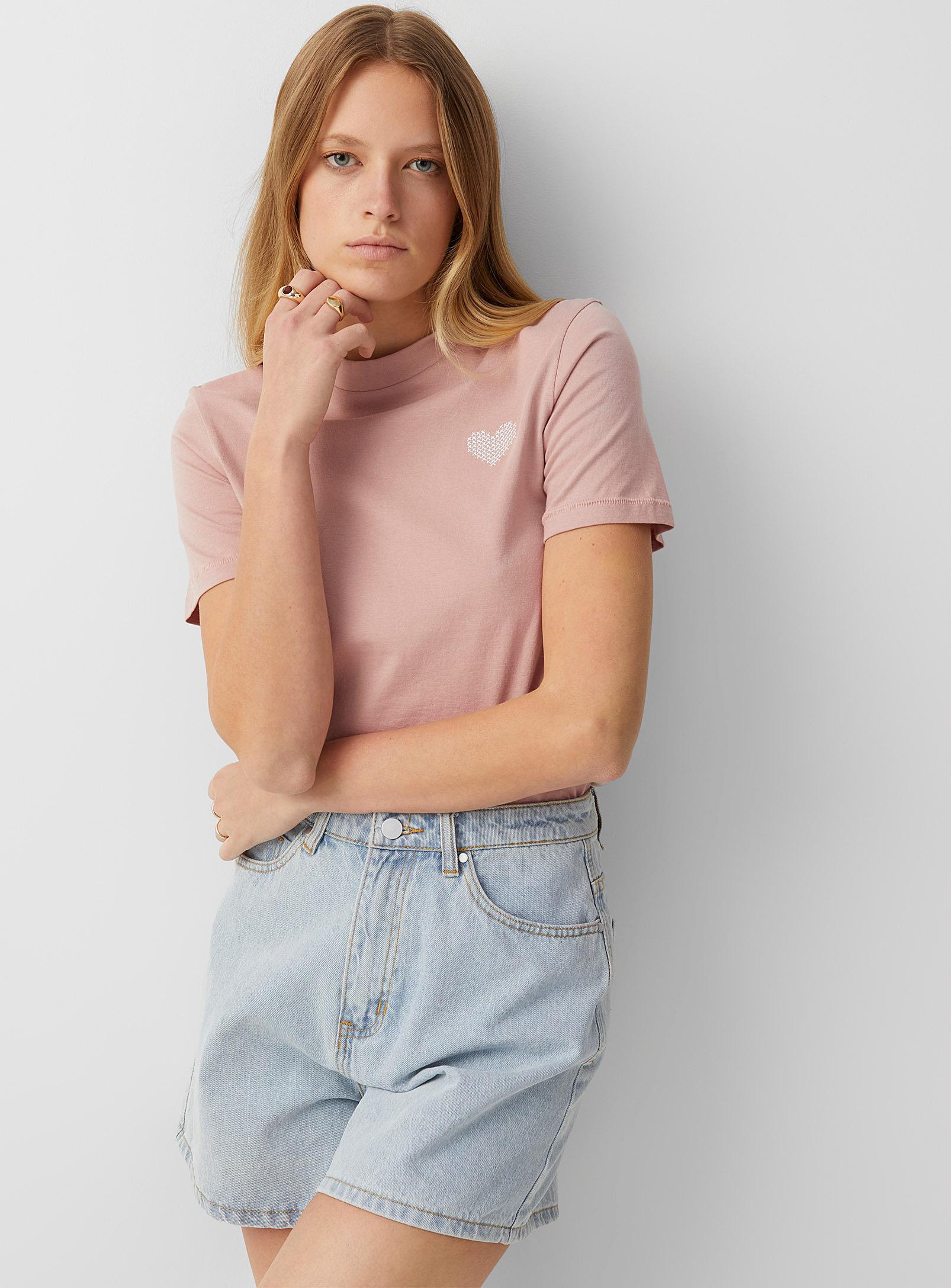 Organic Cotton Embroidered Heart Tee 