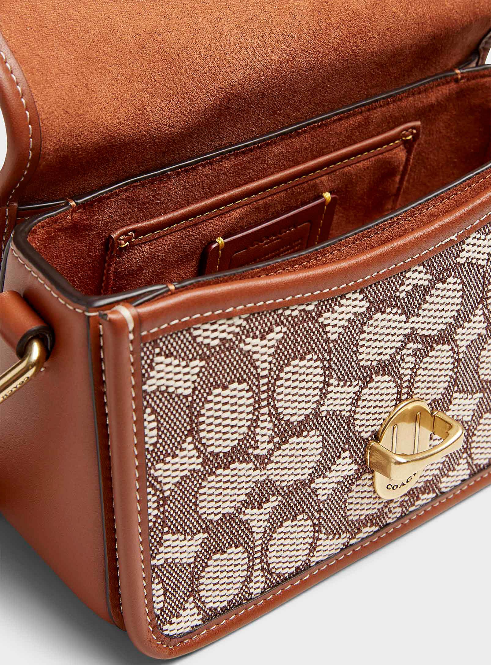 Signature sufflette cloth mini bag Coach Brown in Cloth - 34756706