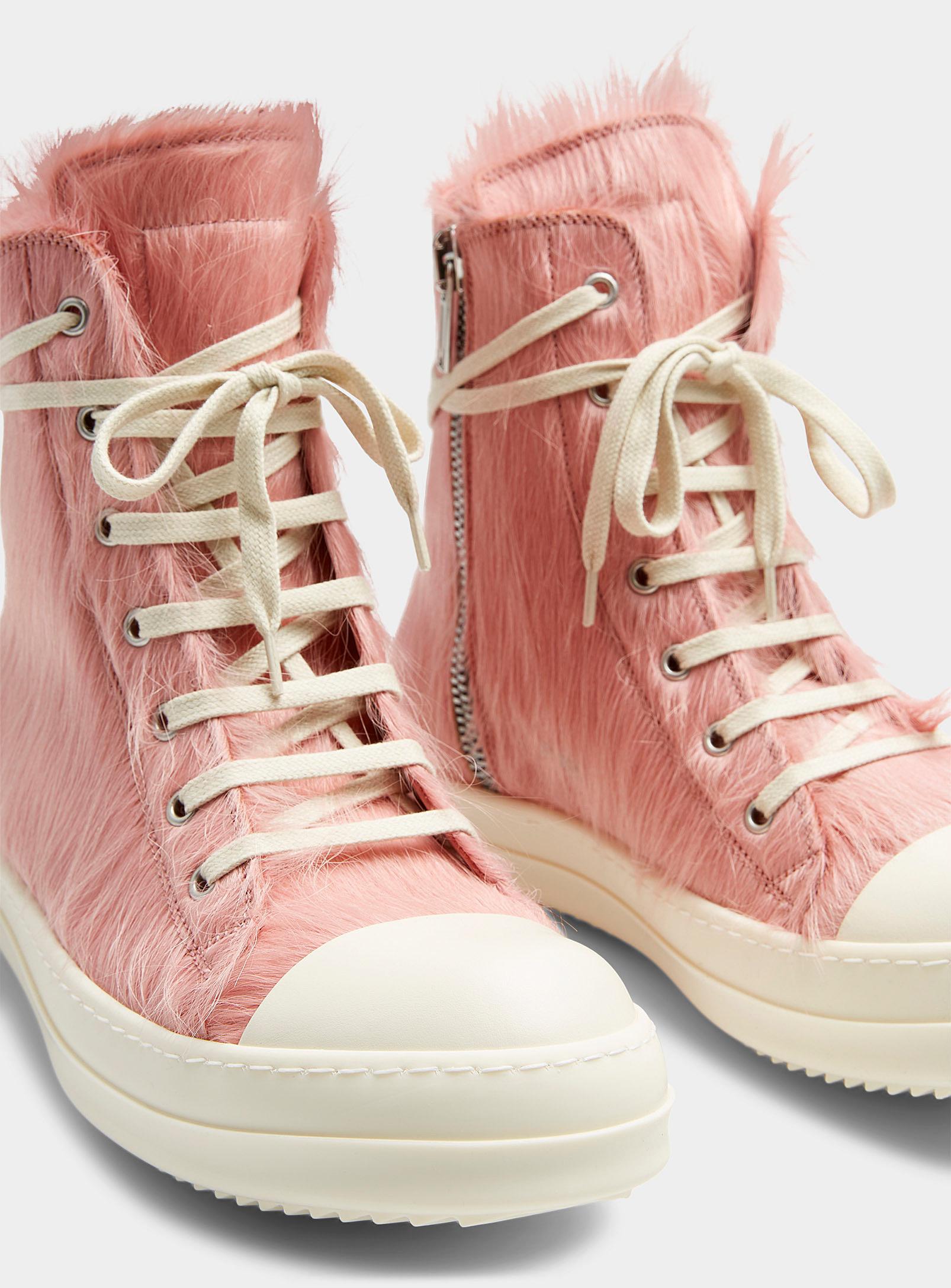 RICK OWENS Strobe シアリング スニーカー ハイトップ Rick Owens Strobe high-top lace-up sneakers - Green