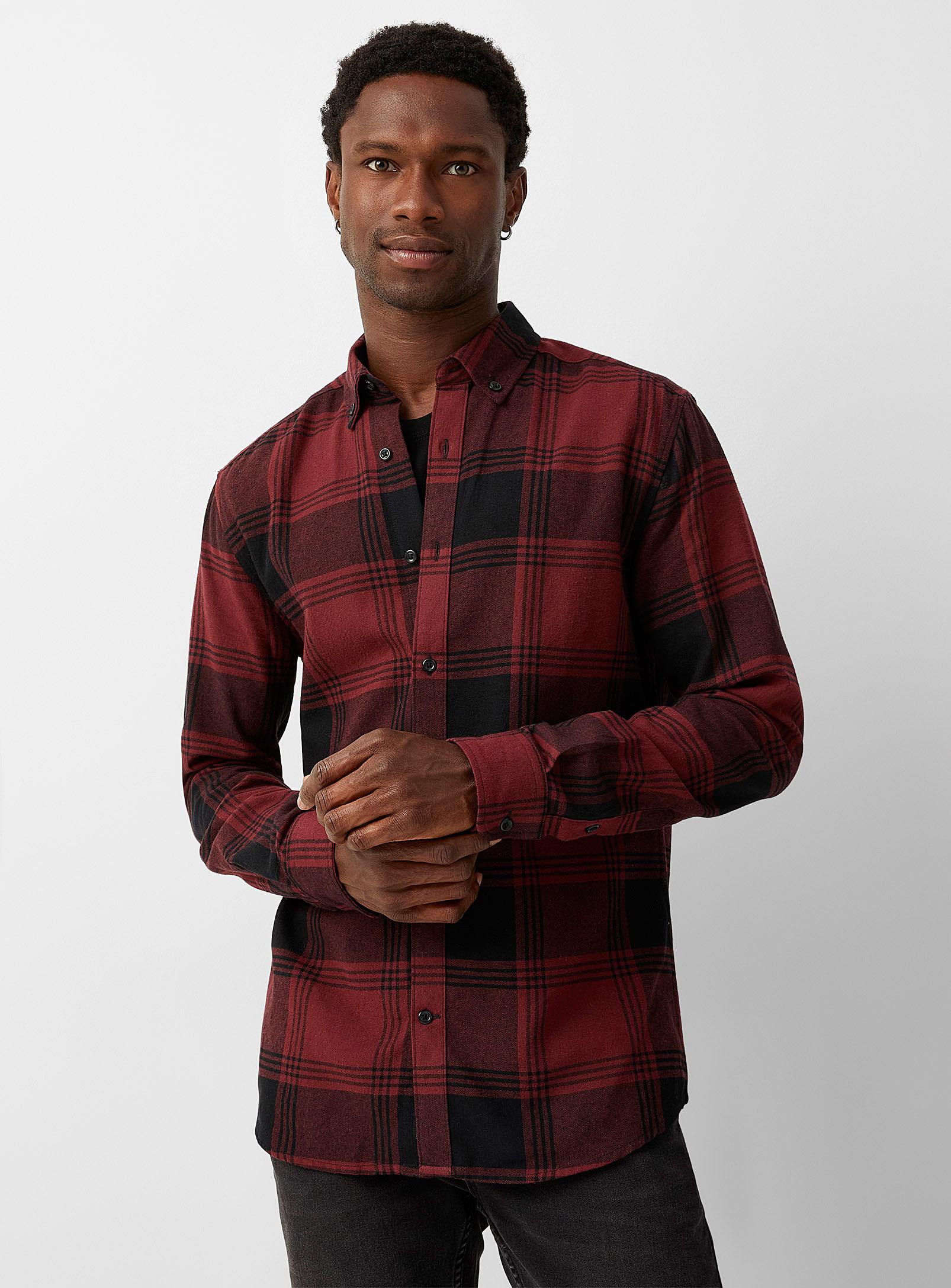 Only & Sons Urban Check Flannel Shirt Slim Fit in Red for Men | Lyst